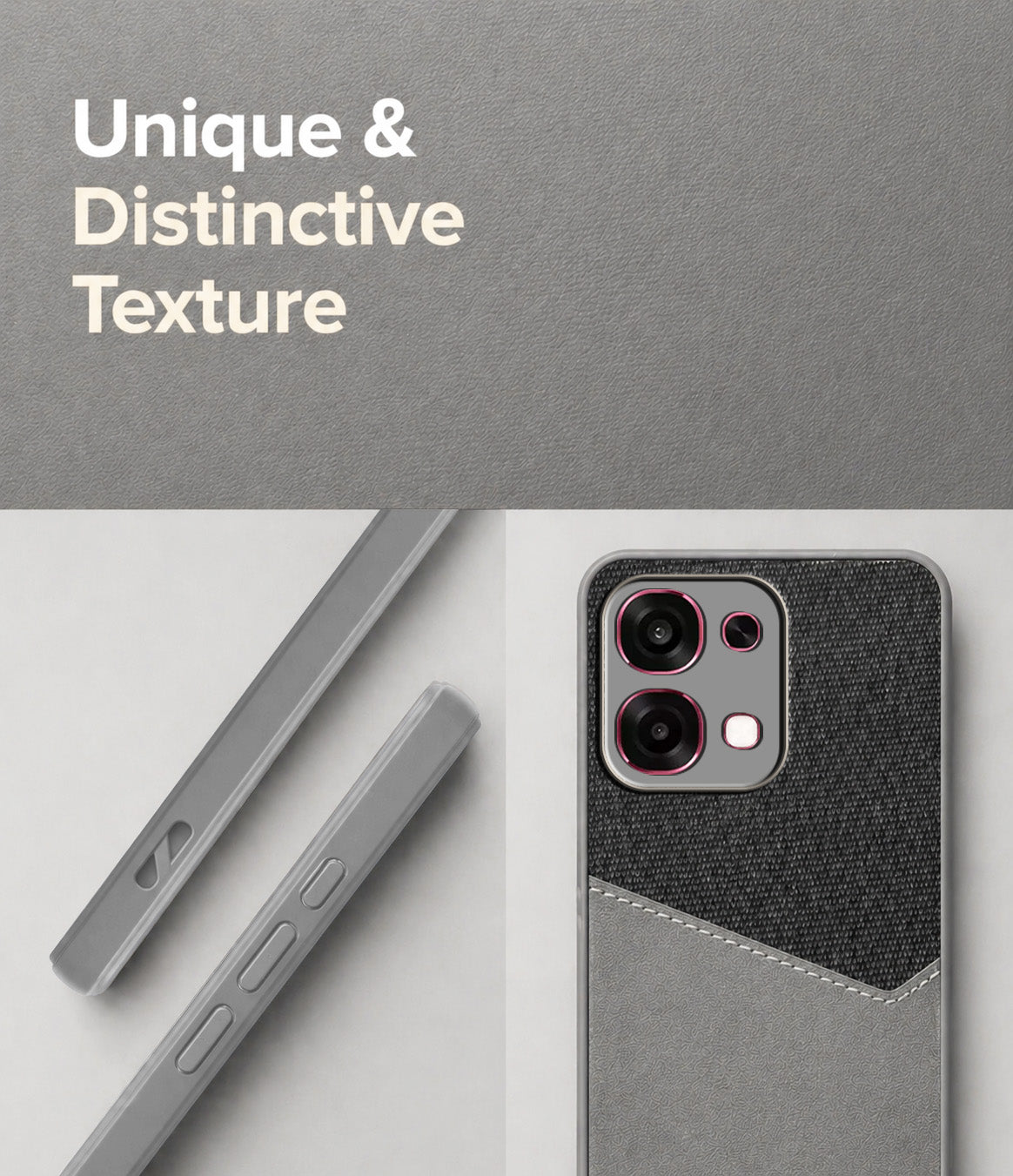 For Oppo F31 5G | Oppo F33 5G Back Cover Case (Dual PU Leather Stitch | Professional Minimalist | Soft and Flexible)