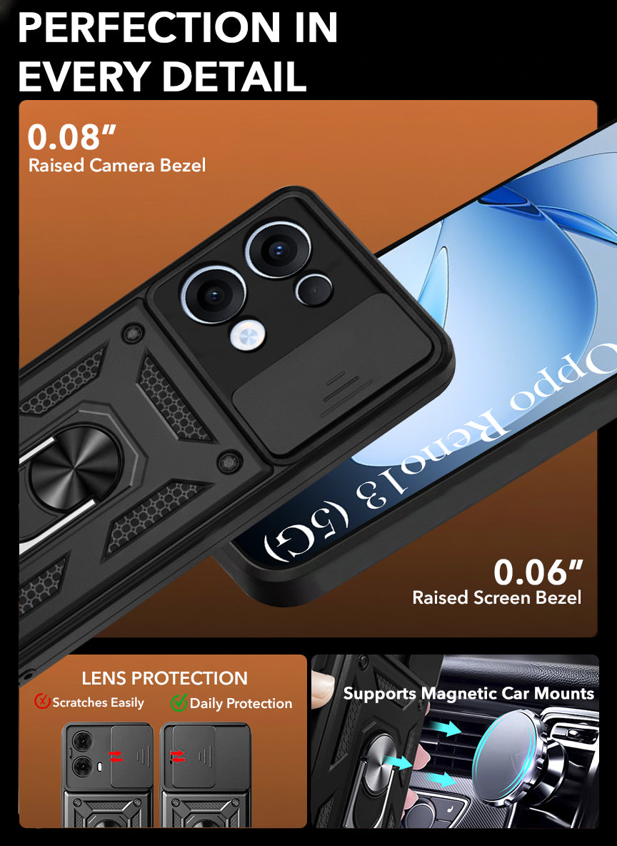 For Oppo Reno13 | Oppo Reno 13 Back Cover Case (Hybrid Dual Armor Polycarbonate)