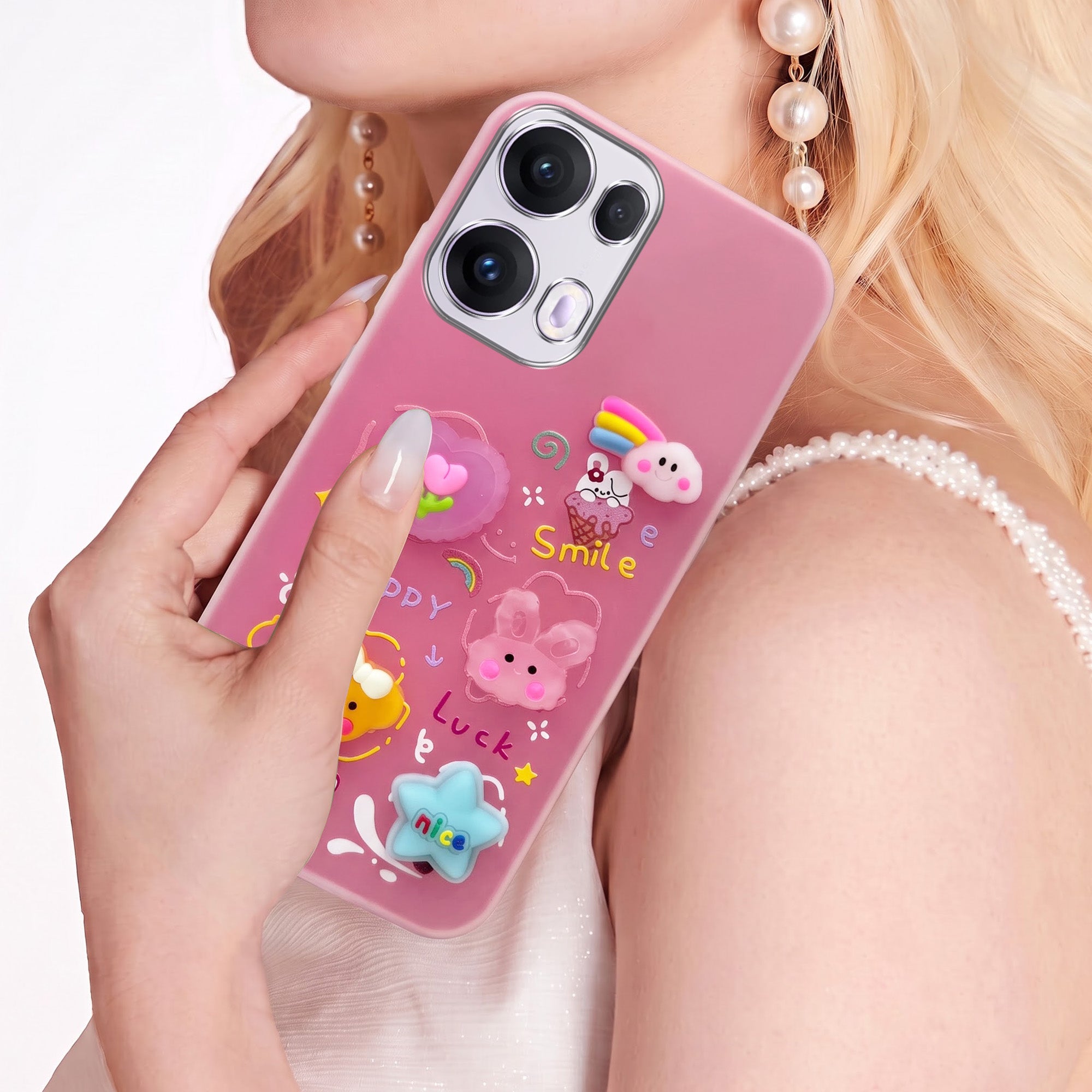 For Oppo Reno13 Pro 5G | Oppo Reno 13 Pro 5G Back Cover Case (3D Cute Cartoons | Hard Back Side Soft | Matte Premium Finish | HD Printing)