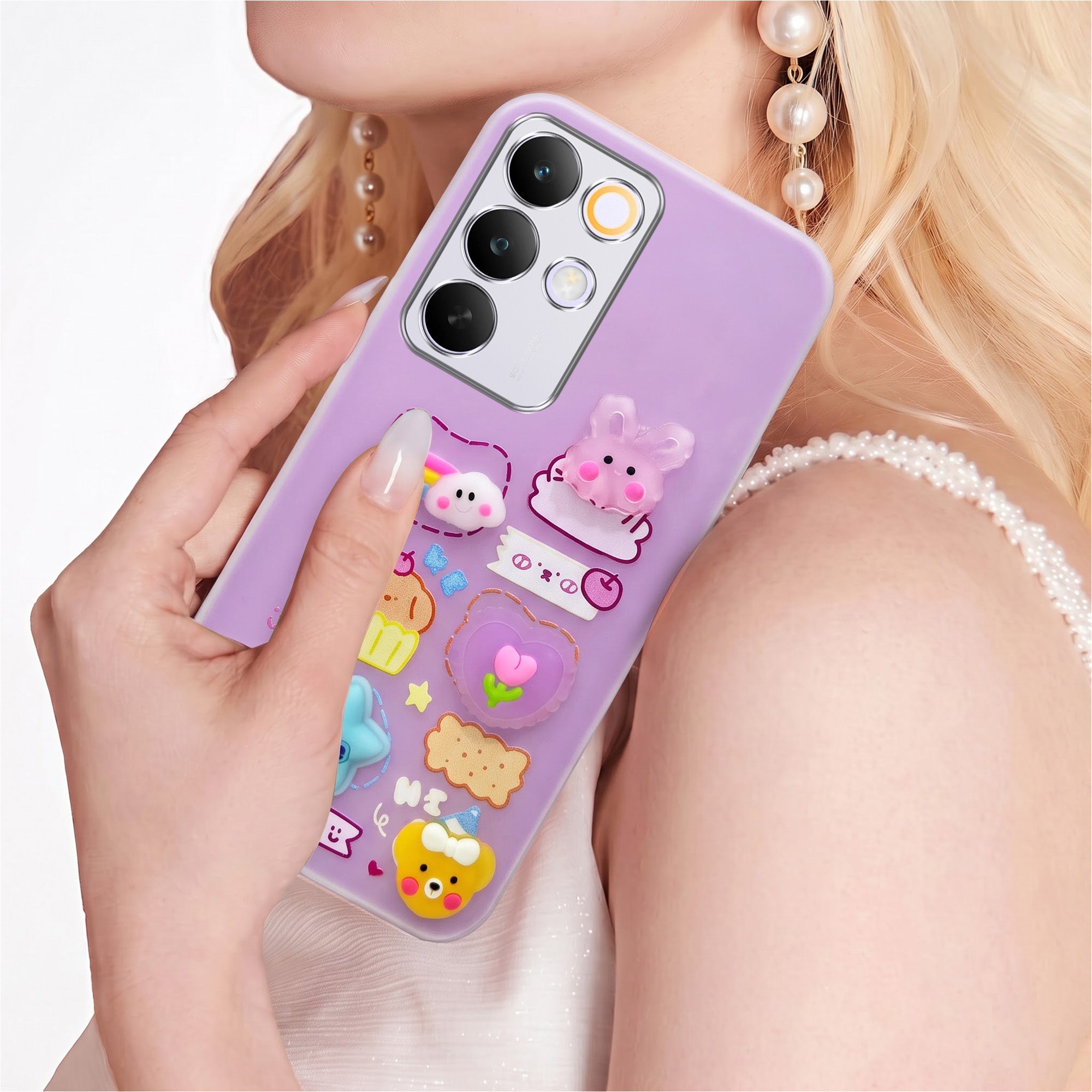 For Realme C85 5G | Realme Narzo 90x Back Cover Case (3D Cute Cartoons | Hard Back Side Soft | Matte Premium Finish | HD Printing)