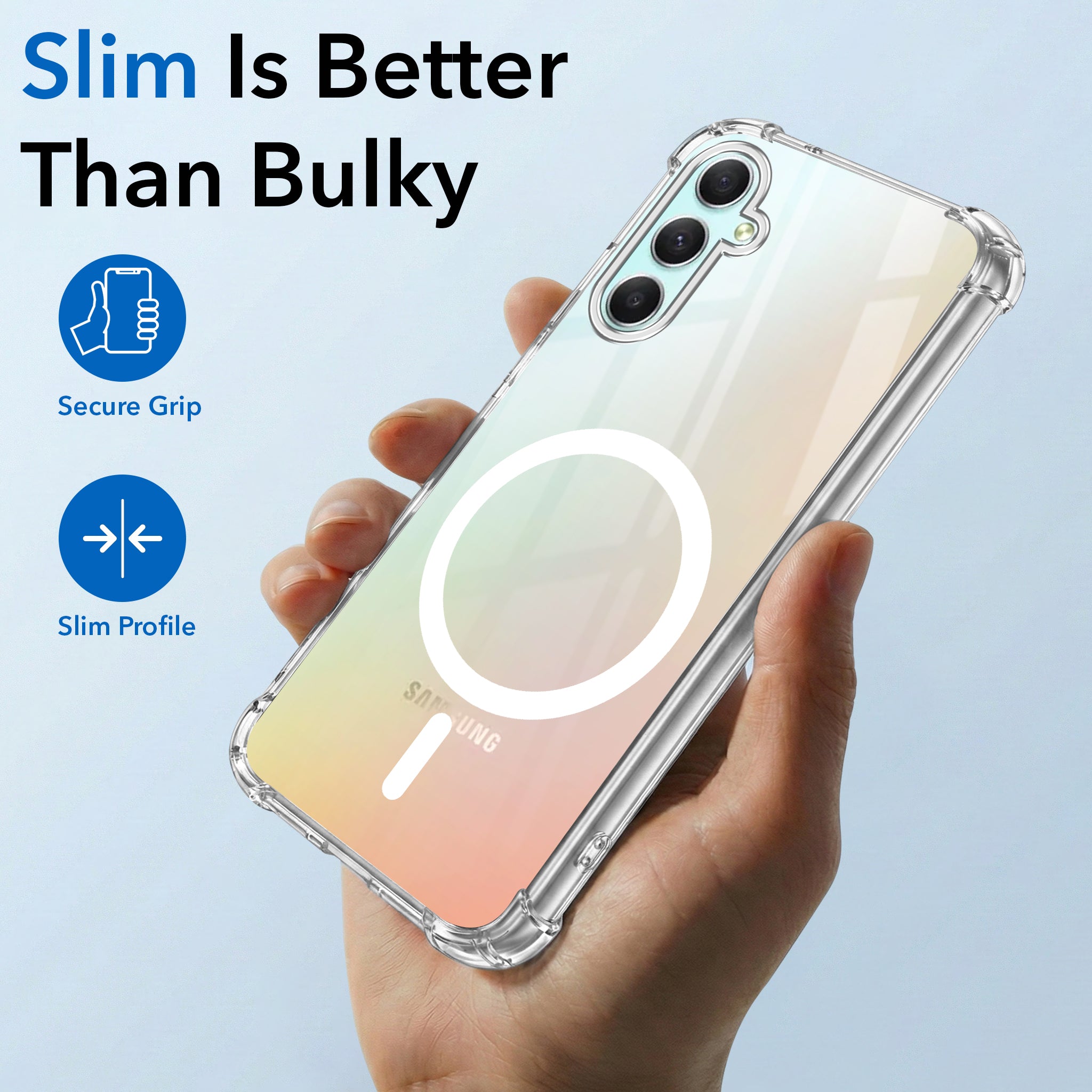 For Samsung Galaxy A34 5G Back Cover Shockproof Crystal-Clear (Magsafe Wireless Support | Drop & Camera Protection | Hard Polycarbonate)