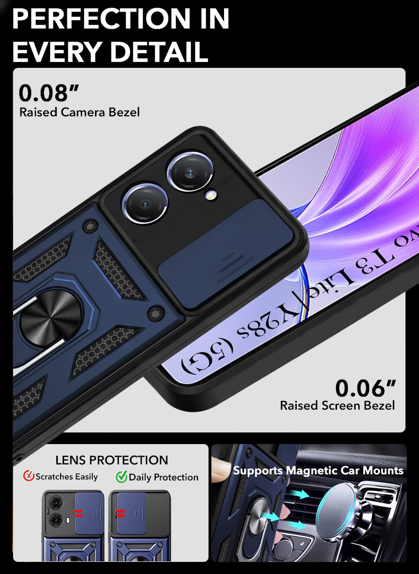 For Vivo T3 Lite 5G | Vivo Y28s 5G Back Cover Case (Hybrid Dual Armor Polycarbonate)