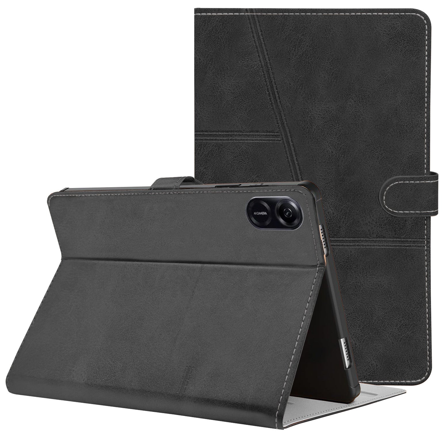 For Honor Pad X9 11.5 Inch Flip Cover Folio Case (PU Leather | Multi-Angle Smart Stand | Card Storage Slots | Silicone Back Pouch)