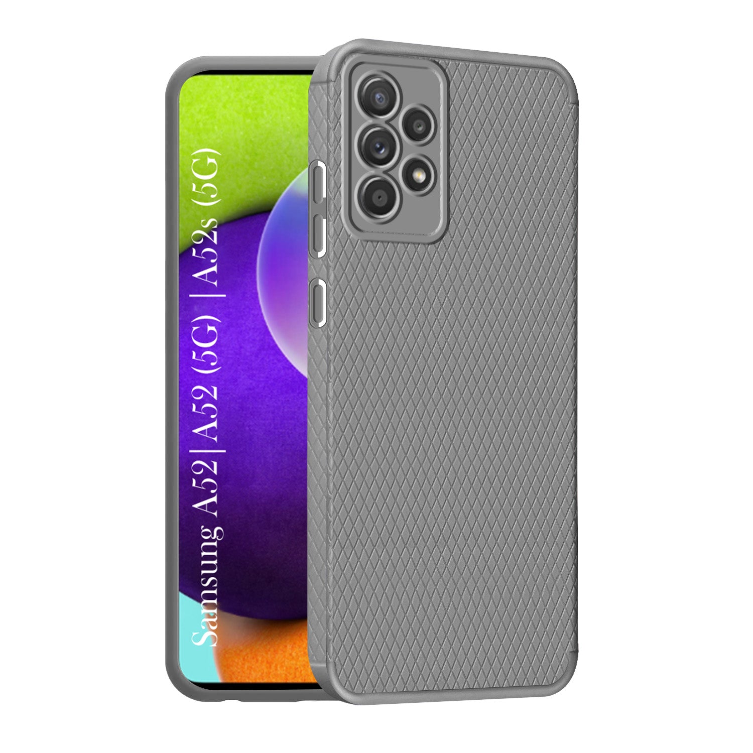For Samsung Galaxy A52 | A52 5G | A52s 5G Back Cover Case (Liquid Silicone | Side Grip | Camera Protection)