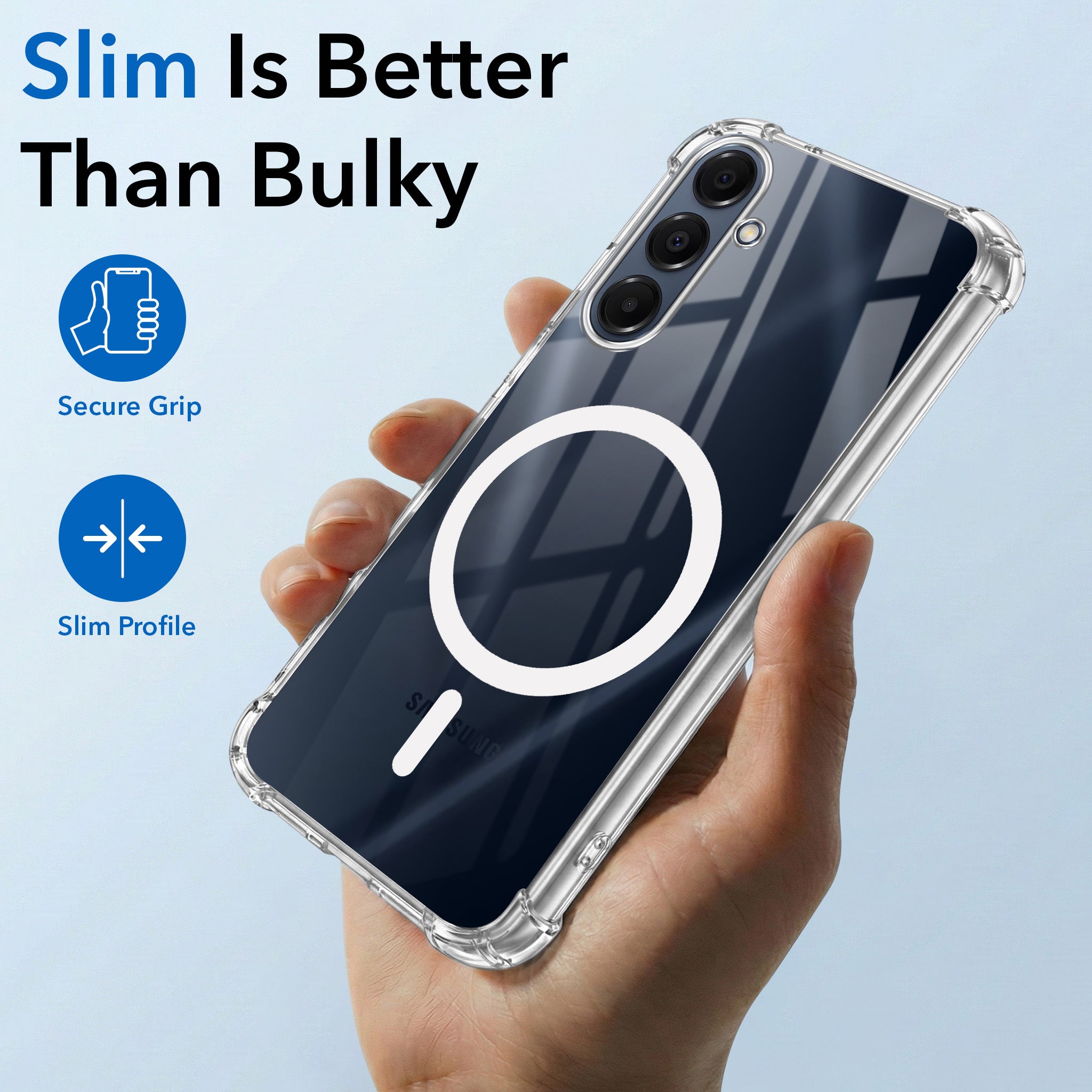 For Samsung Galaxy A16 5G Back Cover Shockproof Crystal-Clear (Magsafe Wireless Support | Drop & Camera Protection | Hard Polycarbonate)