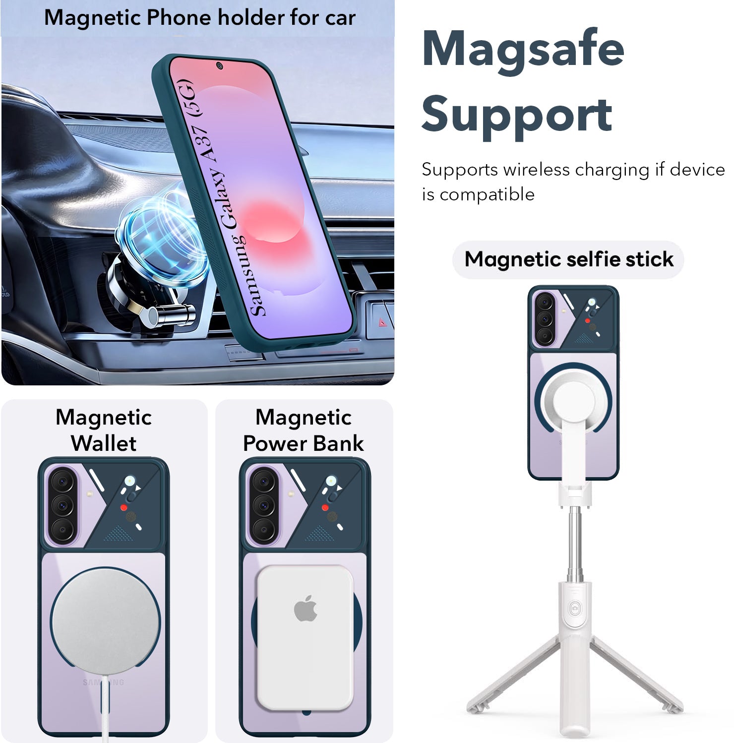 For Samsung Galaxy A37 5G Back Cover Case Lifetime Anti-Yellow Clear (Camera Protection | Side Grip | Wireless MagSafe Compatible)