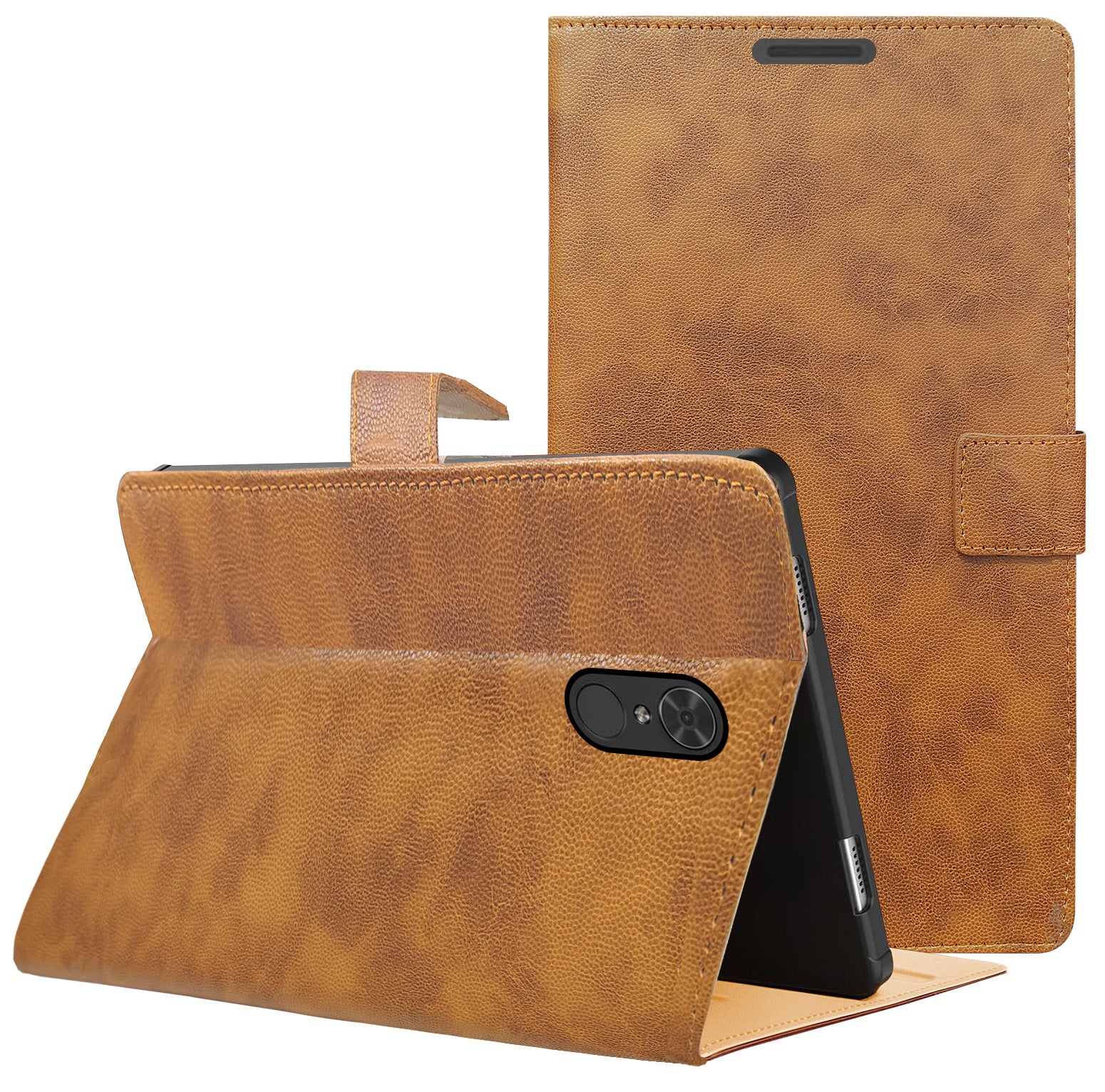 For Lenovo Tab V7 6.95 Inch PB-6505M/6505MC Flip Cover Folio Cover (PU Leather | Multi-Angle Smart Stand | Card Storage Slots | Silicone Back Pouch)
