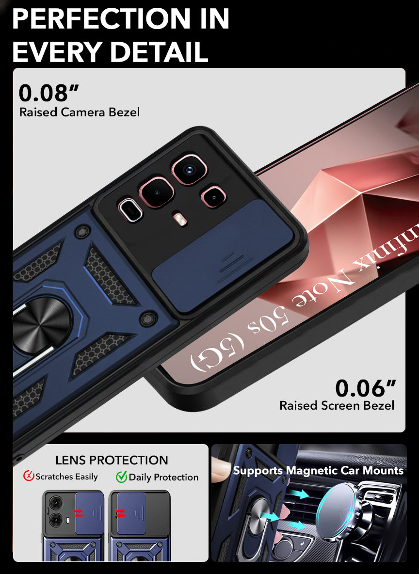 For Infinix Note 50s Back Cover Case (Hybrid Dual Armor Polycarbonate)