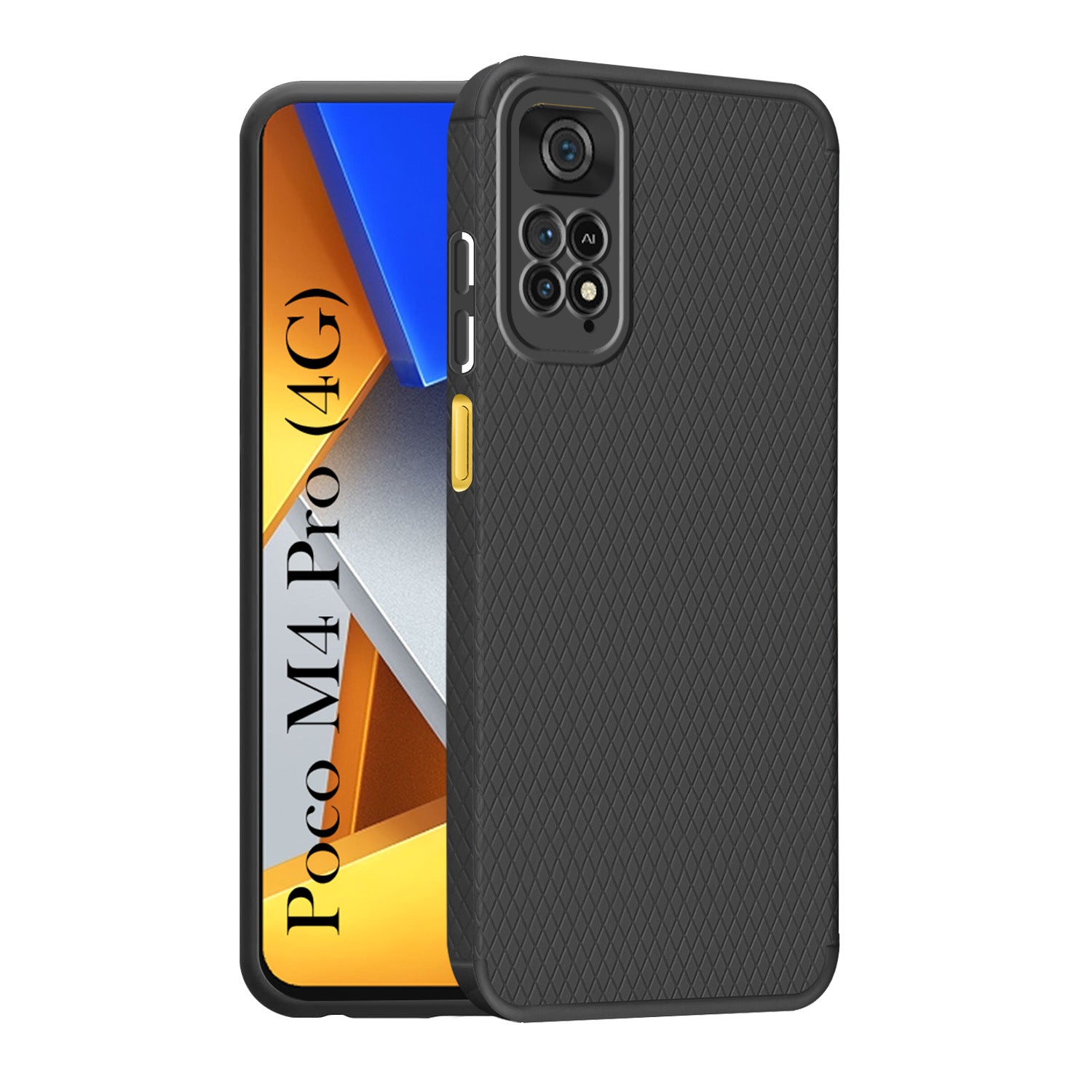 For Poco M4 Pro 4G Back Cover Case (Liquid Silicone | Side Grip | Camera Protection)