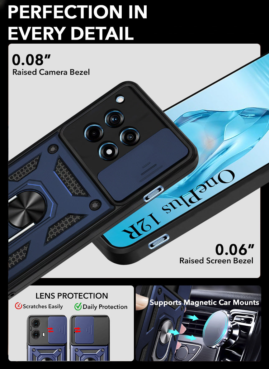 For OnePlus 12R 5G Back Cover Case (Hybrid Dual Armor Polycarbonate)