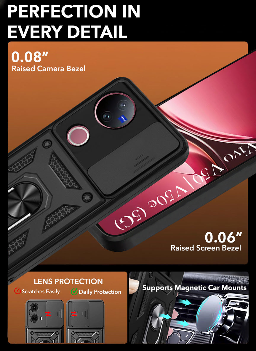 For Vivo V50 | Vivo V50e Back Cover Case (Hybrid Dual Armor Polycarbonate)