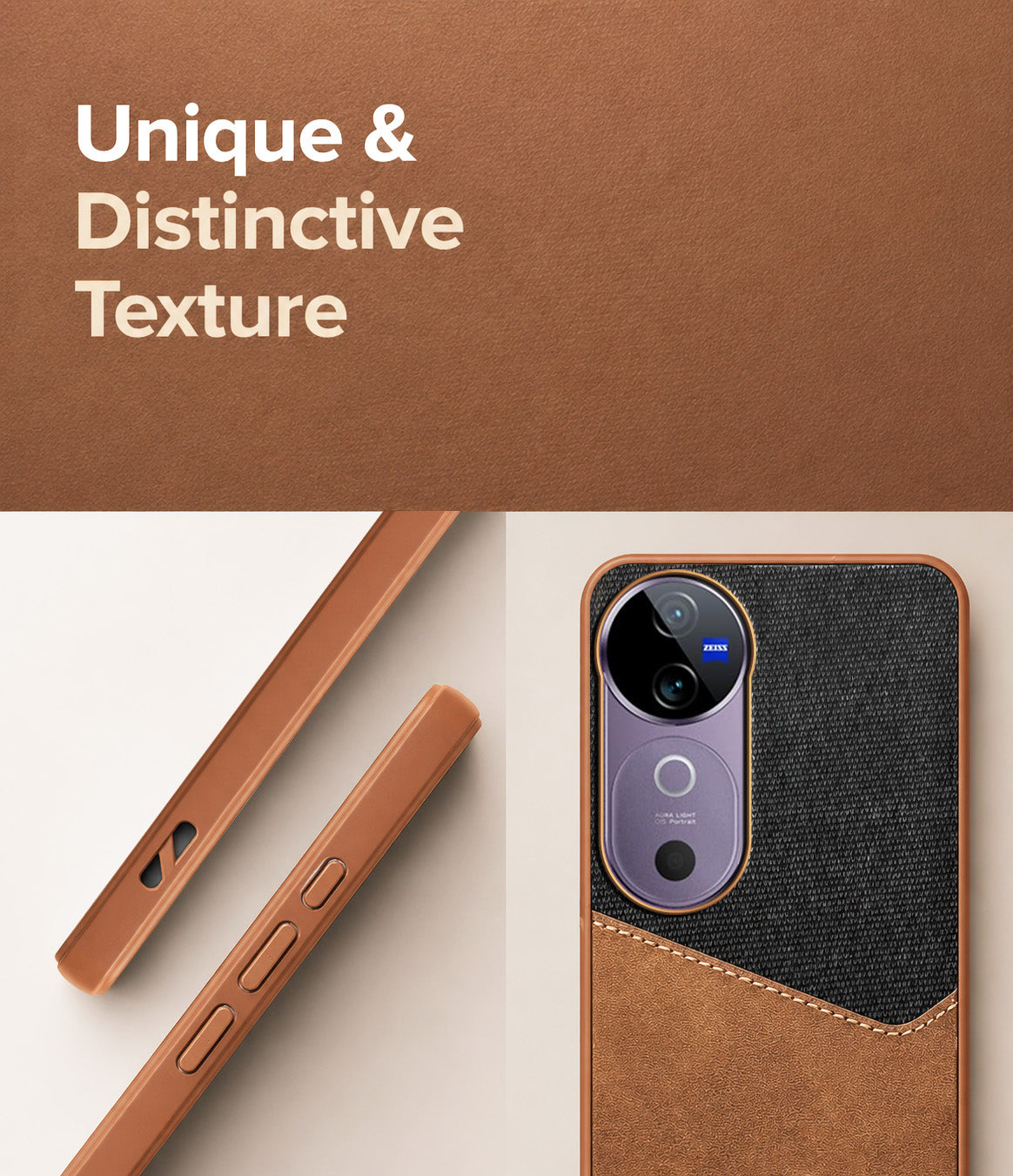 For Vivo V40 | Vivo V40 Pro Back Cover Case (Dual PU Leather Stitch | Professional Minimalist | Soft and Flexible)