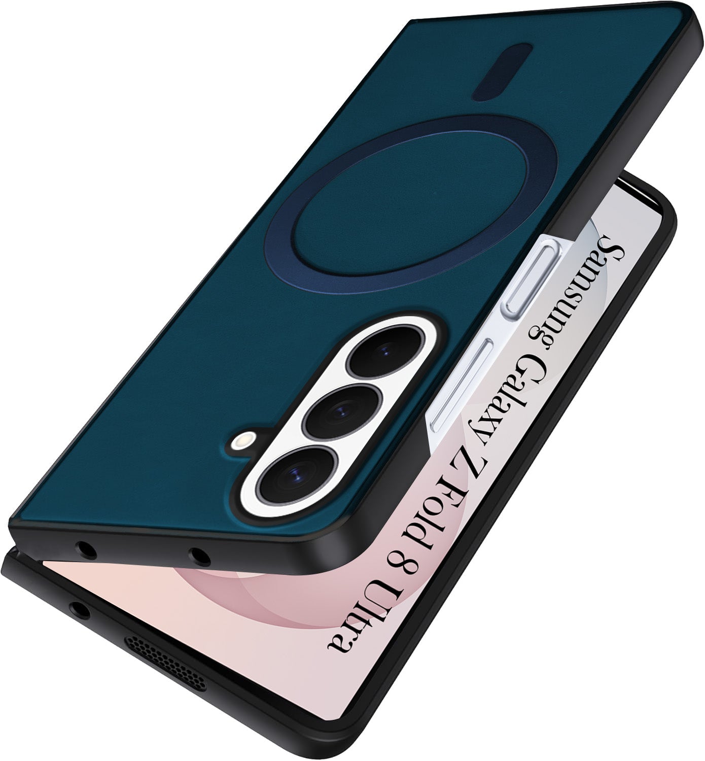 For Samsung Galaxy Z Fold 8 Ultra Back Cover Case Leather Finish (MagSafe Wireless Charging Compatible | Inside Microfiber Cloth)