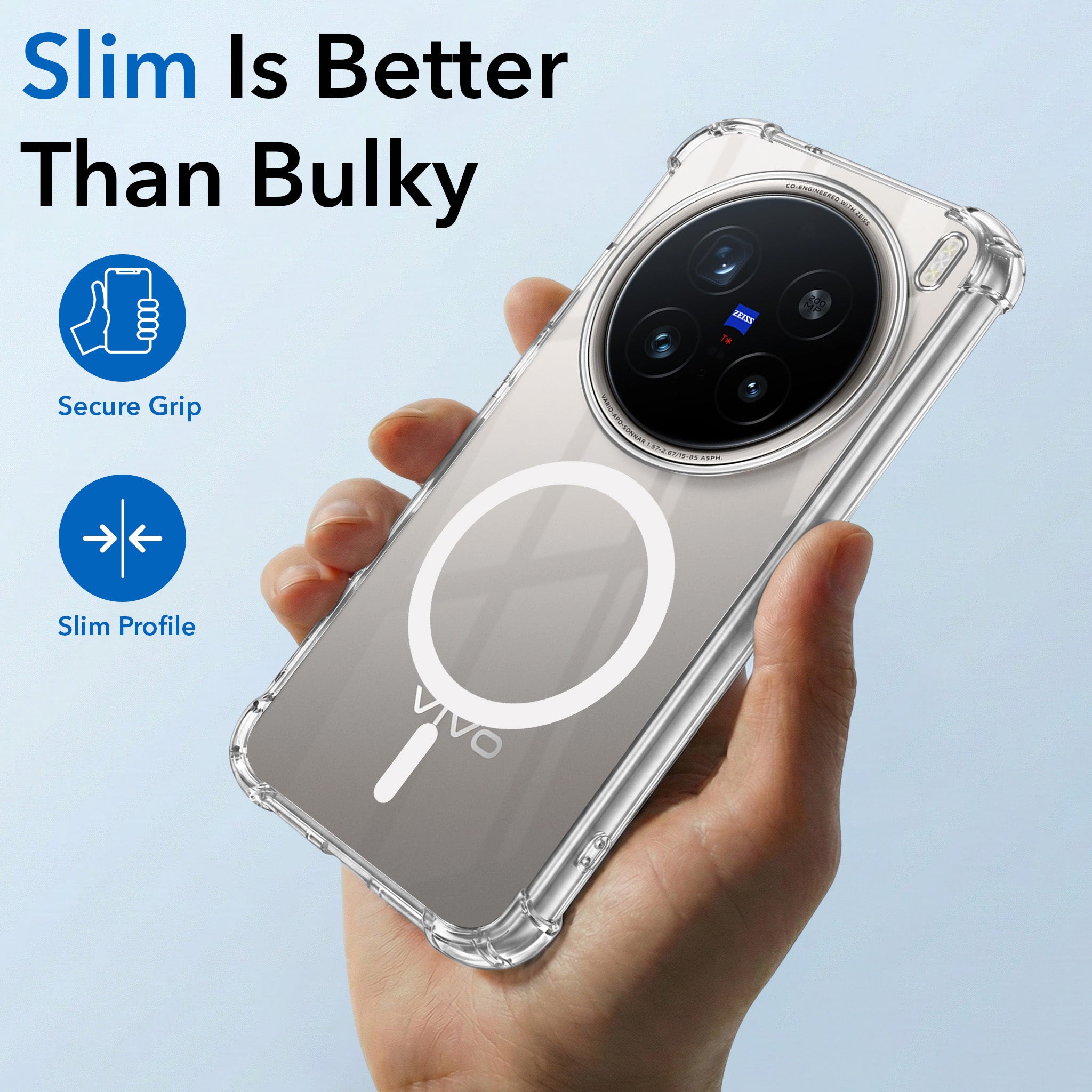 For Vivo X200 Pro Back Cover Shockproof Crystal-Clear (Magsafe Wireless Support | Drop & Camera Protection | Hard Polycarbonate)