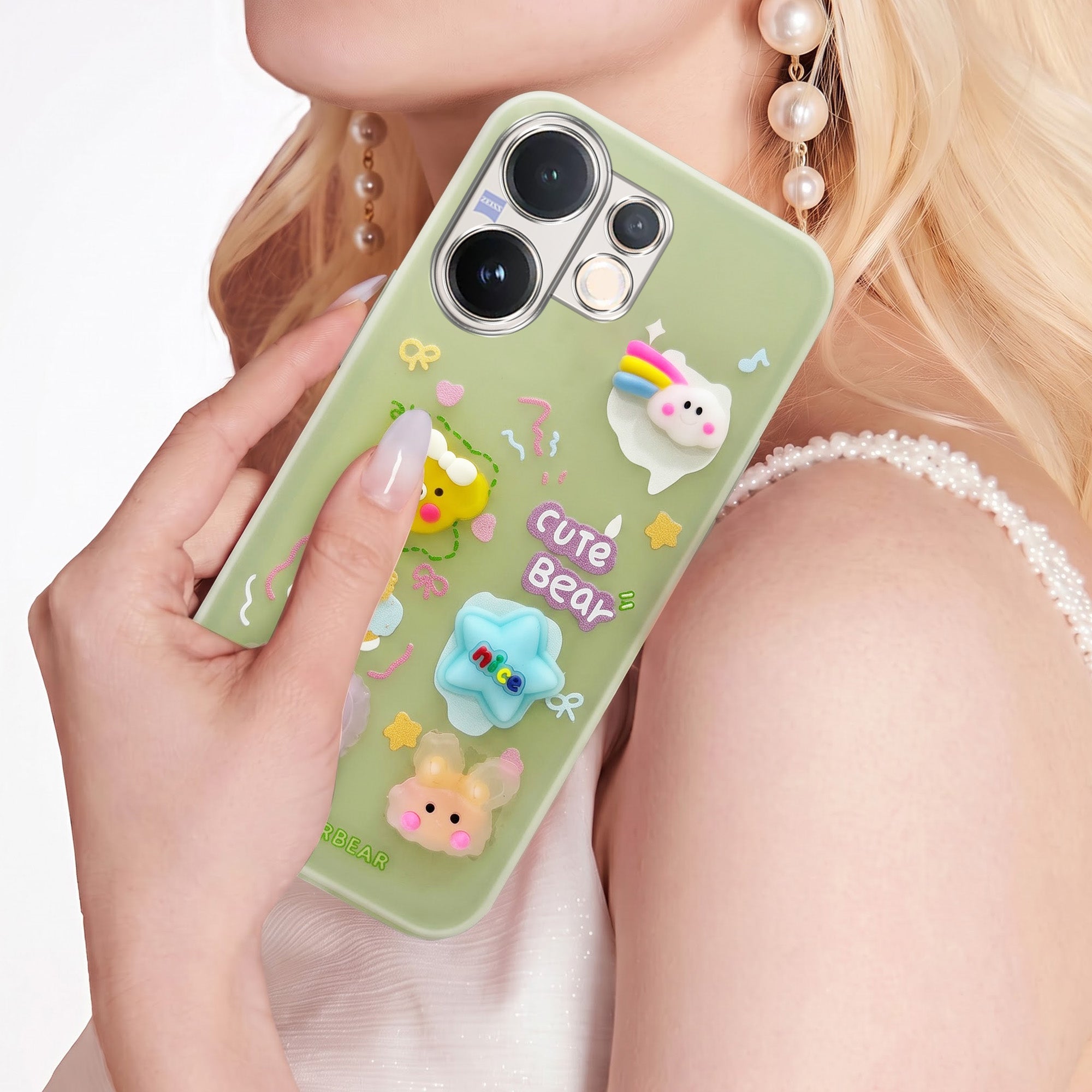 For Vivo V60 | Vivo T4 Pro Back Cover Case (3D Cute Cartoons | Hard Back Side Soft | Matte Premium Finish | HD Printing)
