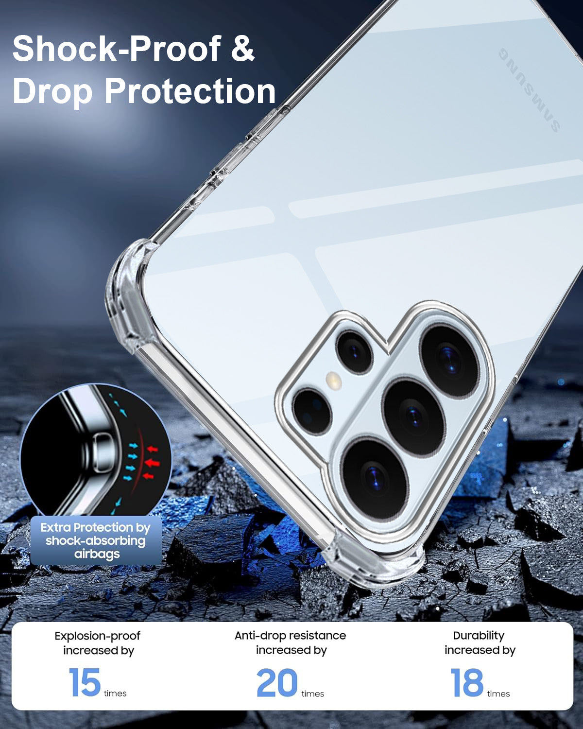For Samsung Galaxy S26 Ultra Back Cover Shockproof Crystal-Clear  (Drop & Camera Protection | Hard Polycarbonate)