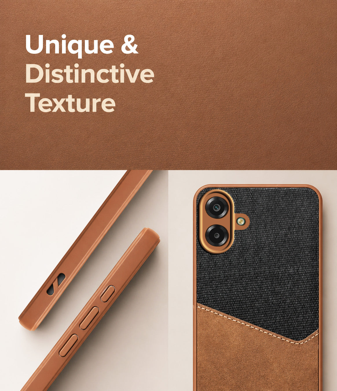 For Samsung Galaxy M07 | Samsung Galaxy F07 Back Cover Case (Dual PU Leather Stitch | Professional Minimalist | Soft and Flexible)