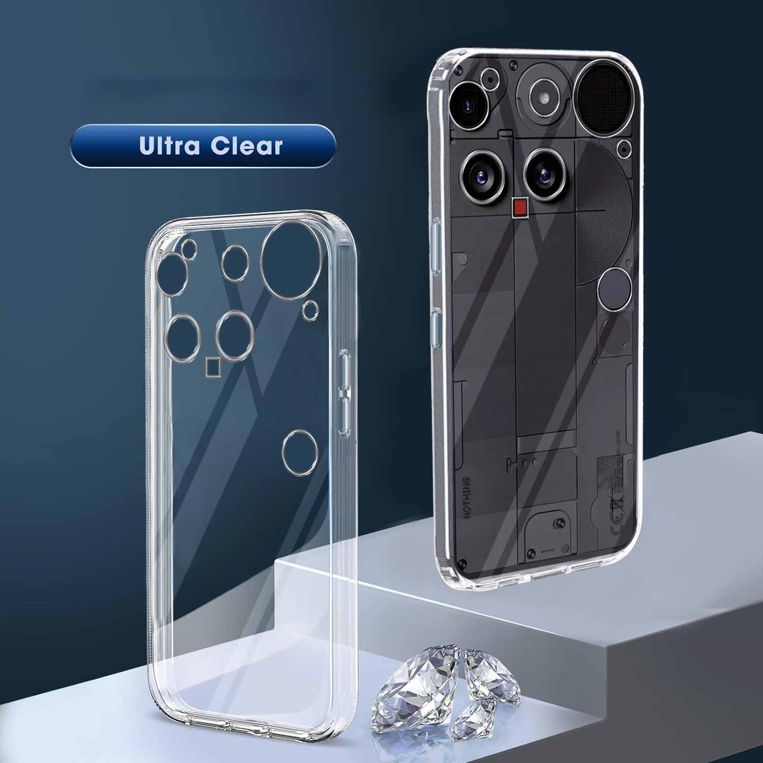 For Nothing Phone 3 Back Cover Case Silicone (Clear Shockproof Case with Camera Protection | Soft and Flexible | Transparent)