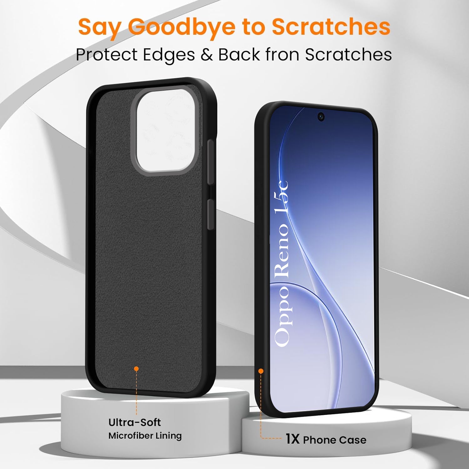 For Oppo Reno 15c Back Cover Case Rubberised (Textured Grip Design | Micro-Fiber Cloth Inside | Slim and Light Weight | Soft Touch and Feel)