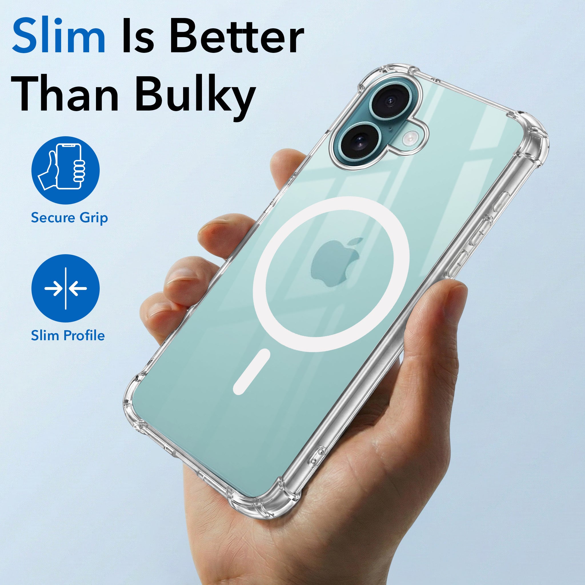 For Apple iPhone 16 Back Cover Shockproof Crystal-Clear (Magsafe Wireless Support | Drop & Camera Protection | Hard Polycarbonate)