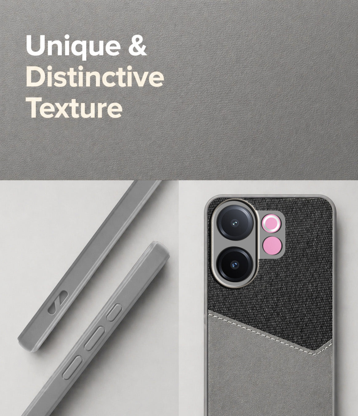 For Vivo V60e Back Cover Case (Dual PU Leather Stitch | Professional Minimalist | Soft and Flexible)