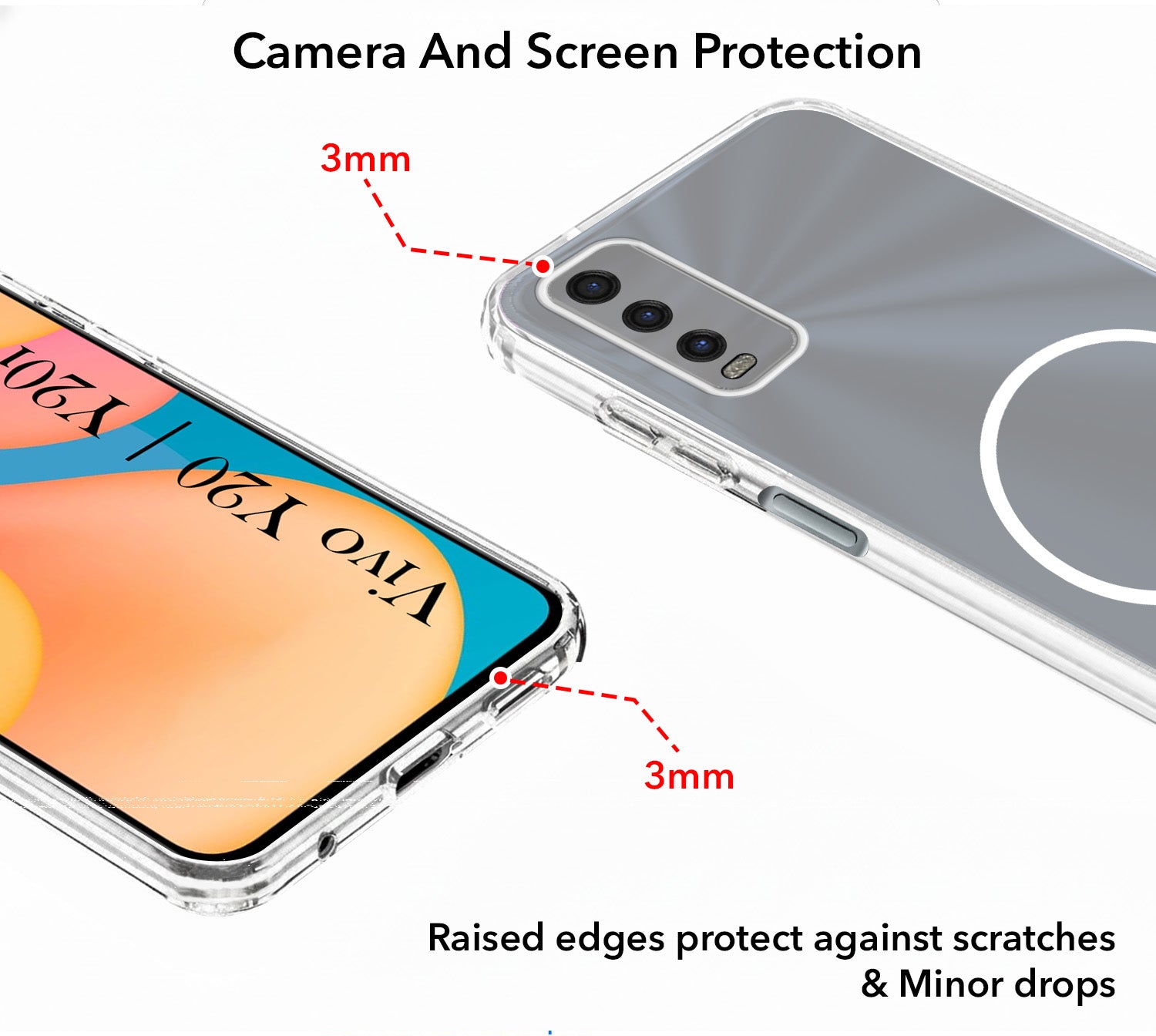 For Vivo Y20 | Y20i Back Cover Case Silicone (Slim Paper Thin | Camera Protection Bump | Minimalist Professional | Soft Flexible)