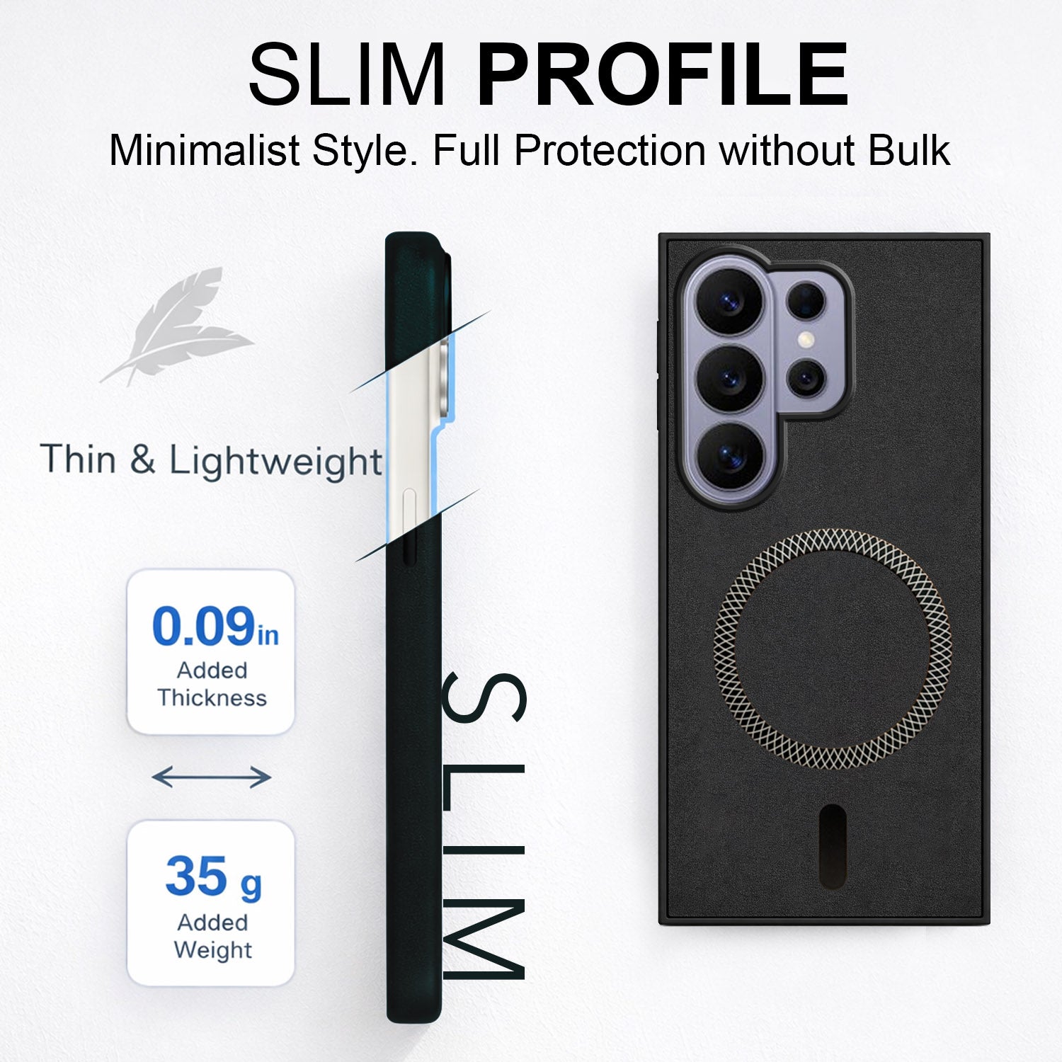 For Samsung Galaxy S26 Ultra Back Cover Case Leather Finish (MagSafe Compatible Wireless Charging | Soft Touch | Camera Bump Protection)