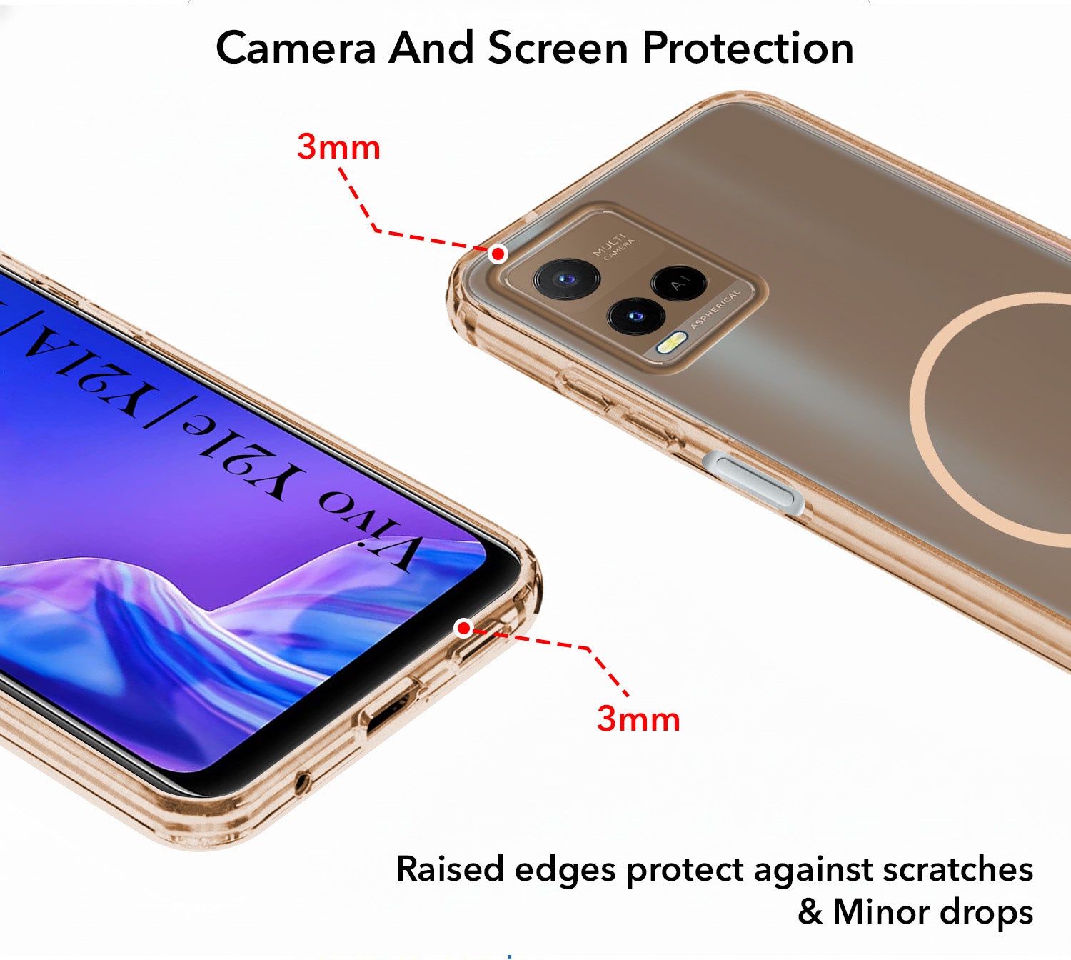 For Vivo Y21e | Vivo Y21A | Vivo Y32 Back Cover Case Silicone (Slim Paper Thin | Camera Protection Bump | Minimalist Professional | Soft Flexible)
