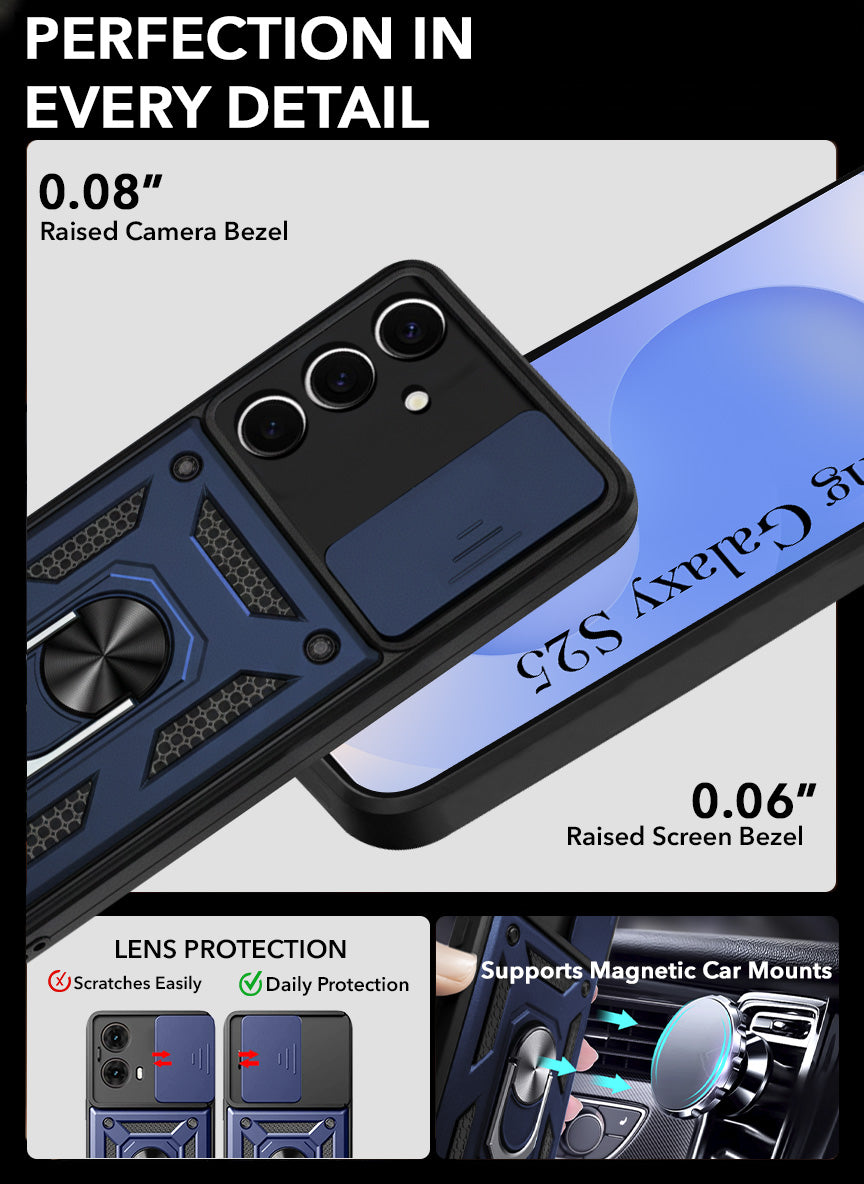 For Samsung Galaxy S25 Back Cover Case (Hybrid Dual Armor Polycarbonate)