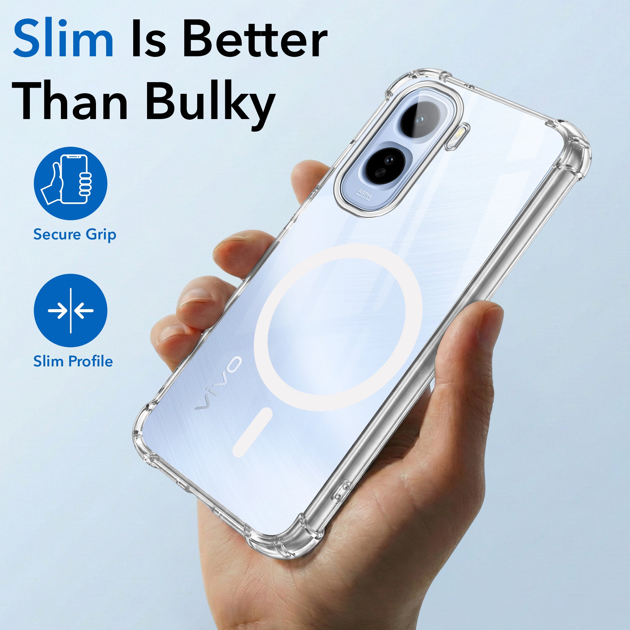 For Vivo T5 Pro 5G Back Cover Shockproof Crystal-Clear (Magsafe Wireless Support | Drop & Camera Protection | Hard Polycarbonate)