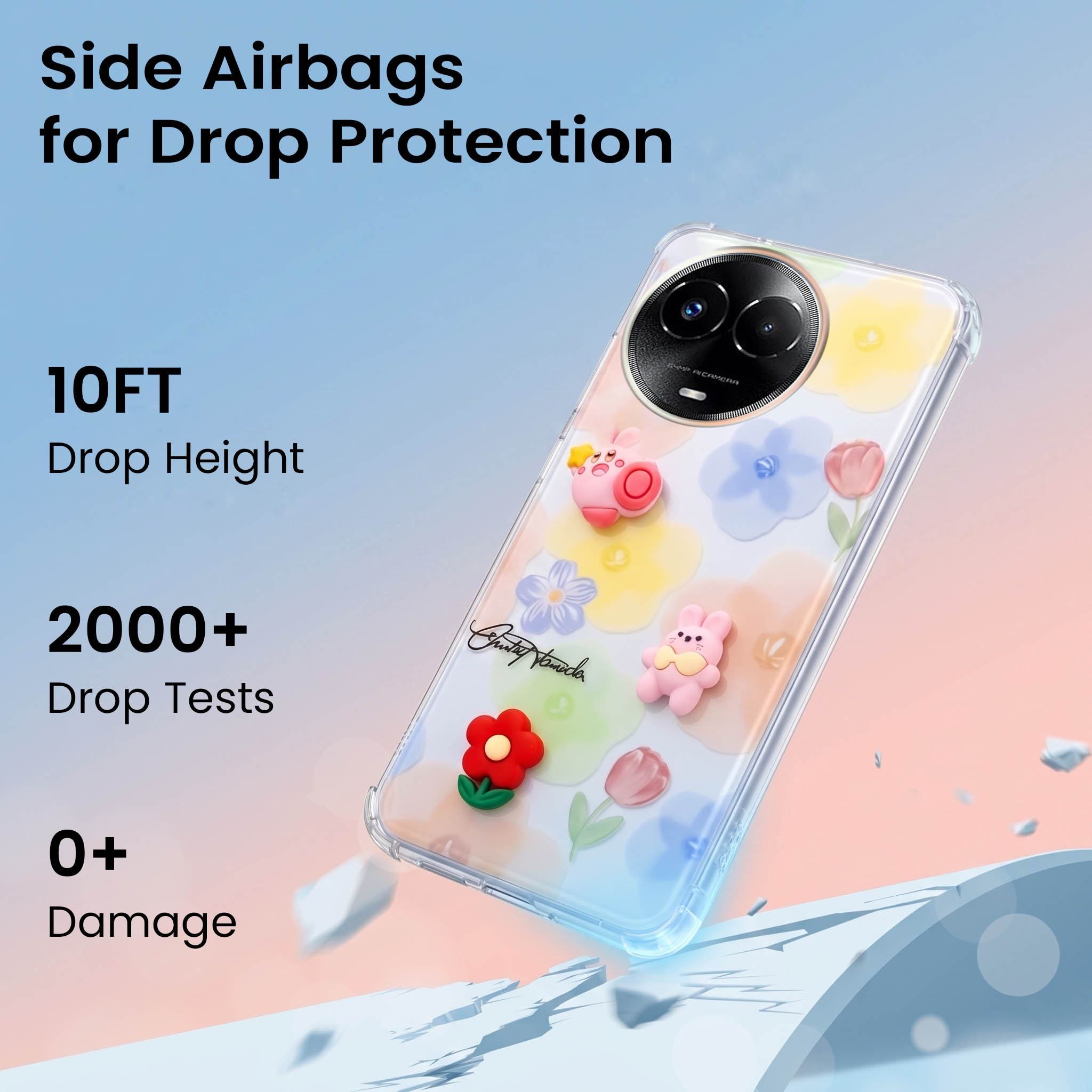 For Realme 11 5G | Realme 11x 5G Back Cover Case (3D Cute Cartoons | Hard Back Side Soft | Matte Premium Finish | HD Printing)