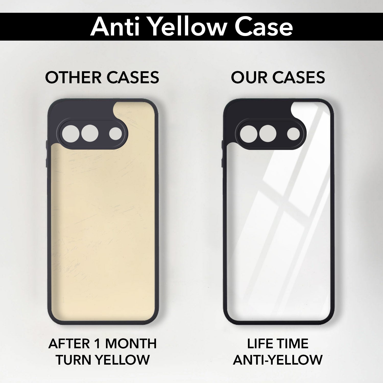 For Google Pixel 10a Combo with Back Cover and 9H Tempered Glass (Lifetime Anti-Yellow | Crystal Clear Shockproof | Oleophobic Coating Screen Glass)