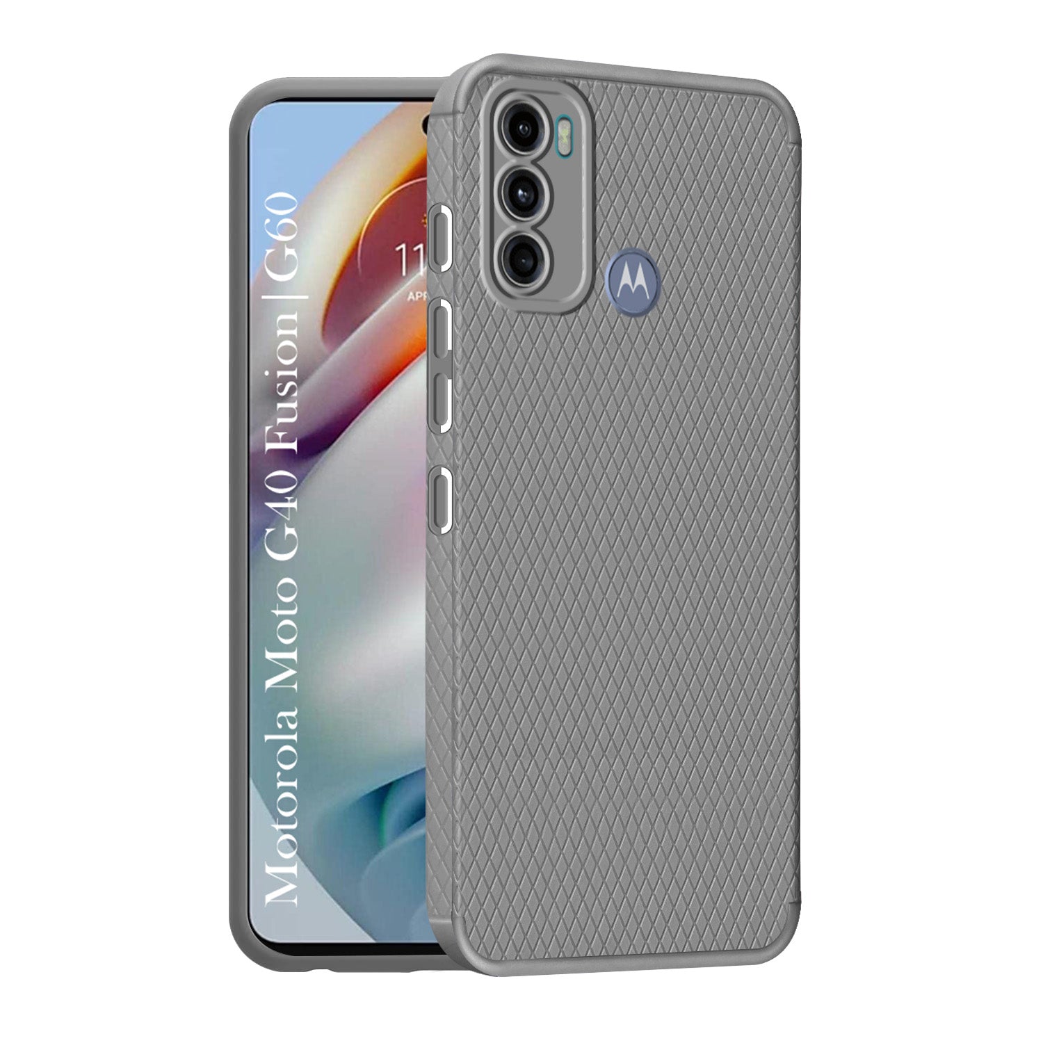 For Motorola Moto G40 Fusion | G60 Back Cover Case (Liquid Silicone | Side Grip | Camera Protection)