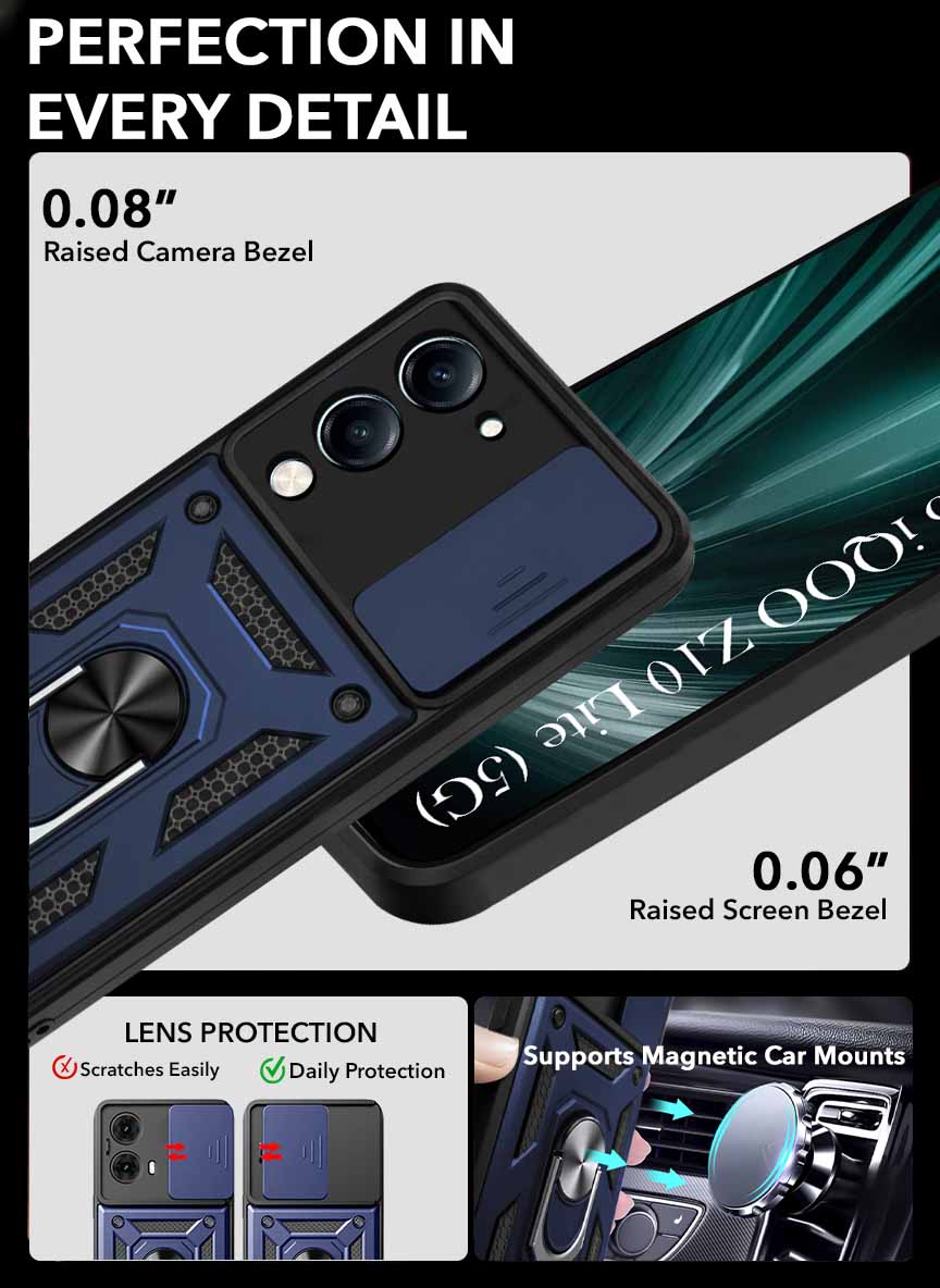 For Vivo iQOO Z10 Lite Back Cover Case (Hybrid Dual Armor Polycarbonate)