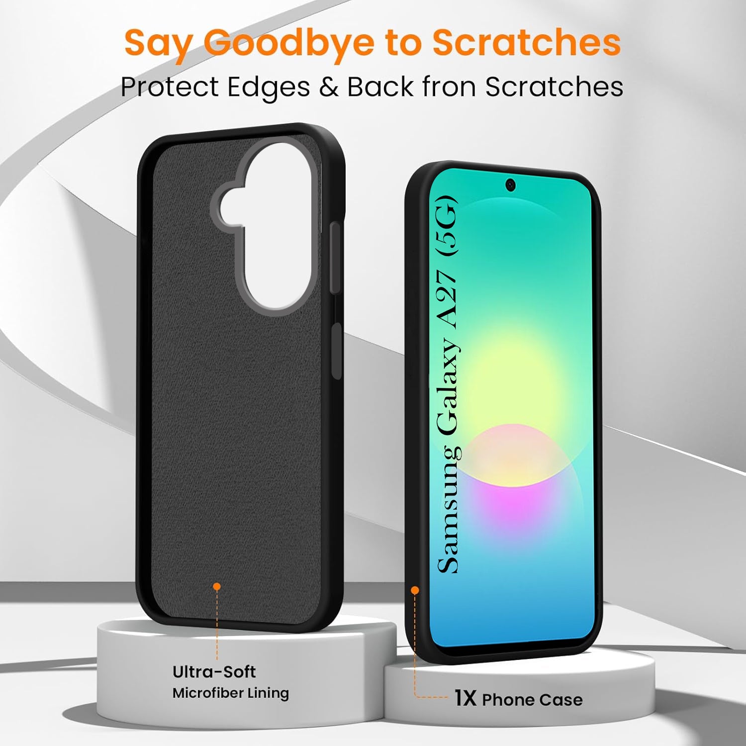 For Samsung Galaxy A27 5G Back Cover Case Rubberised (Textured Grip Design| Micro-Fiber Cloth Inside | Slim and Light Weight | Soft Touch and Feel)