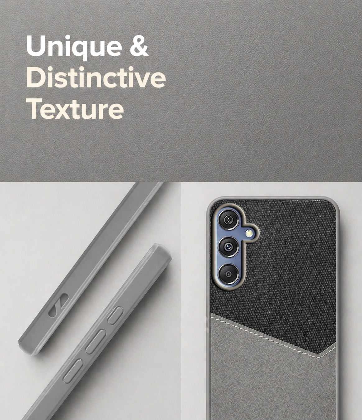 For Samsung Galaxy M34 5G Back Cover Case (Dual PU Leather Stitch | Professional Minimalist | Soft and Flexible)