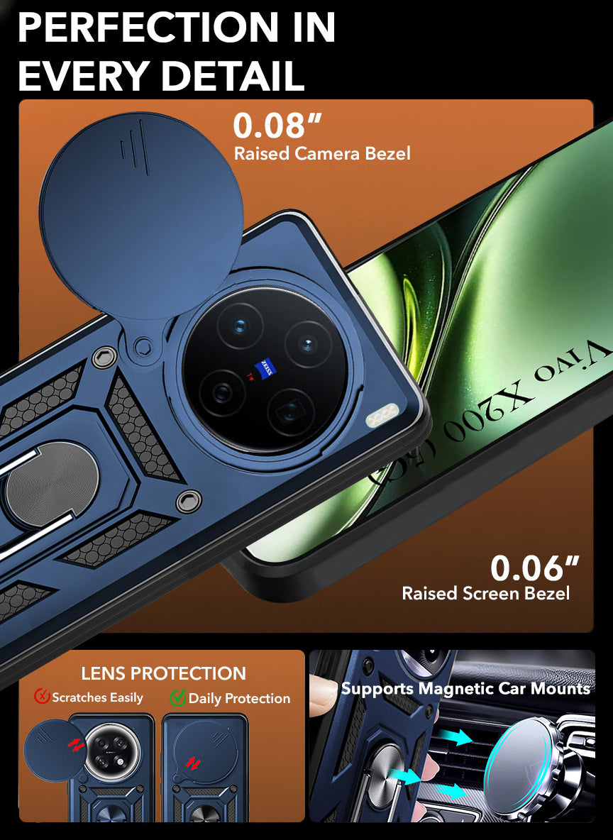 For Vivo X200 Back Cover Case (Hybrid Dual Armor Polycarbonate)