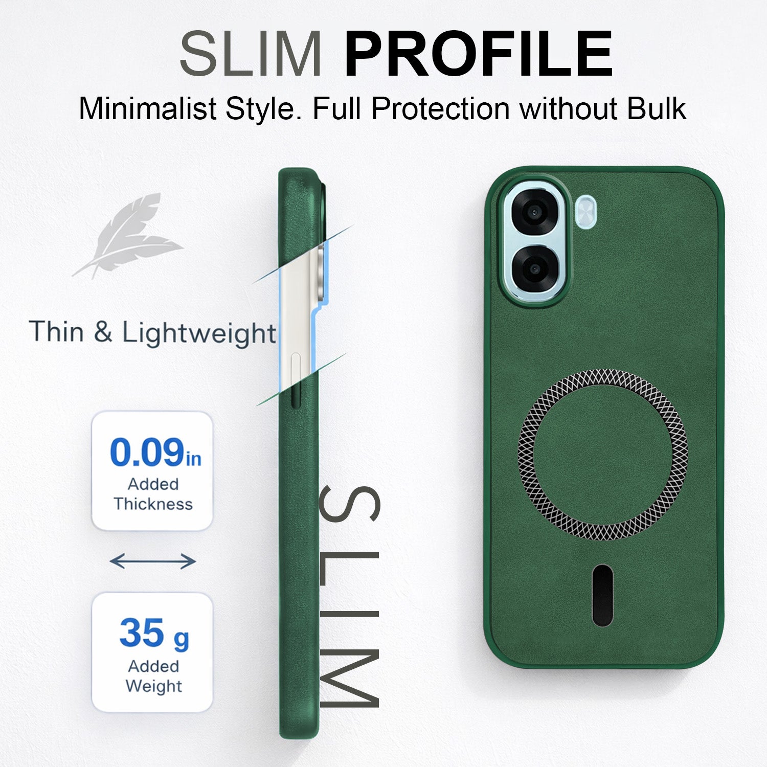 For Oppo A6X | Oppo A6S Back Cover Case Leather Finish (MagSafe Compatible Wireless Charging | Soft Touch | Camera Bump Protection)