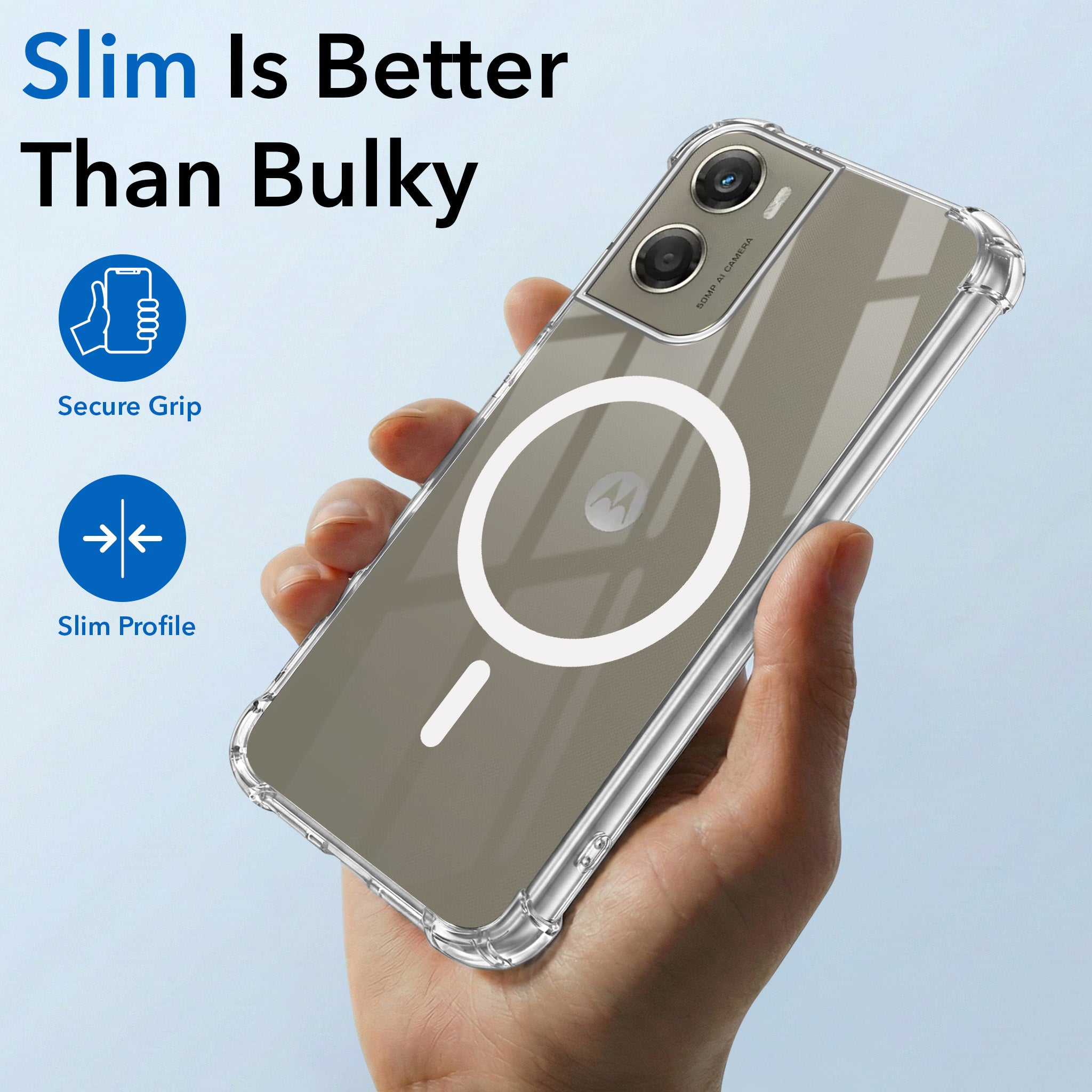For Motorola Moto G06 Power Back Cover Shockproof Crystal-Clear (Magsafe Wireless Support | Drop & Camera Protection | Hard Polycarbonate)