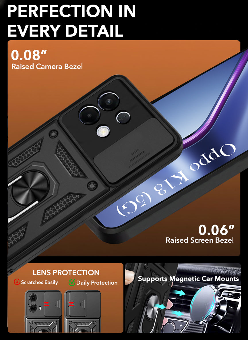 For Oppo K13 Back Cover Case (Hybrid Dual Armor Polycarbonate)