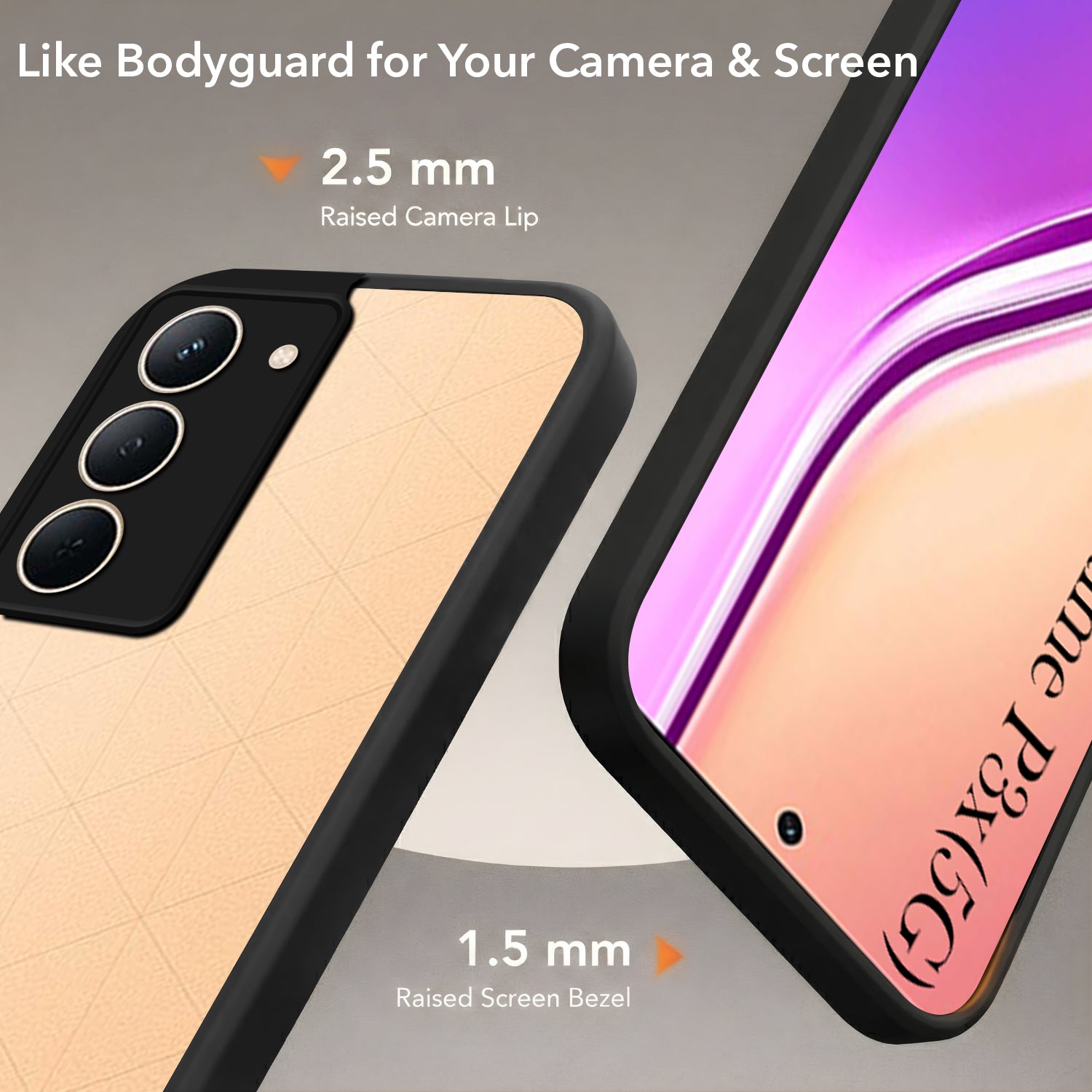For Realme P3x Back Cover Case (Built-in Stand | Lifetime Anti Yellow | Kickstand Shockproof | Camera Protection | MagSafe Compatible)