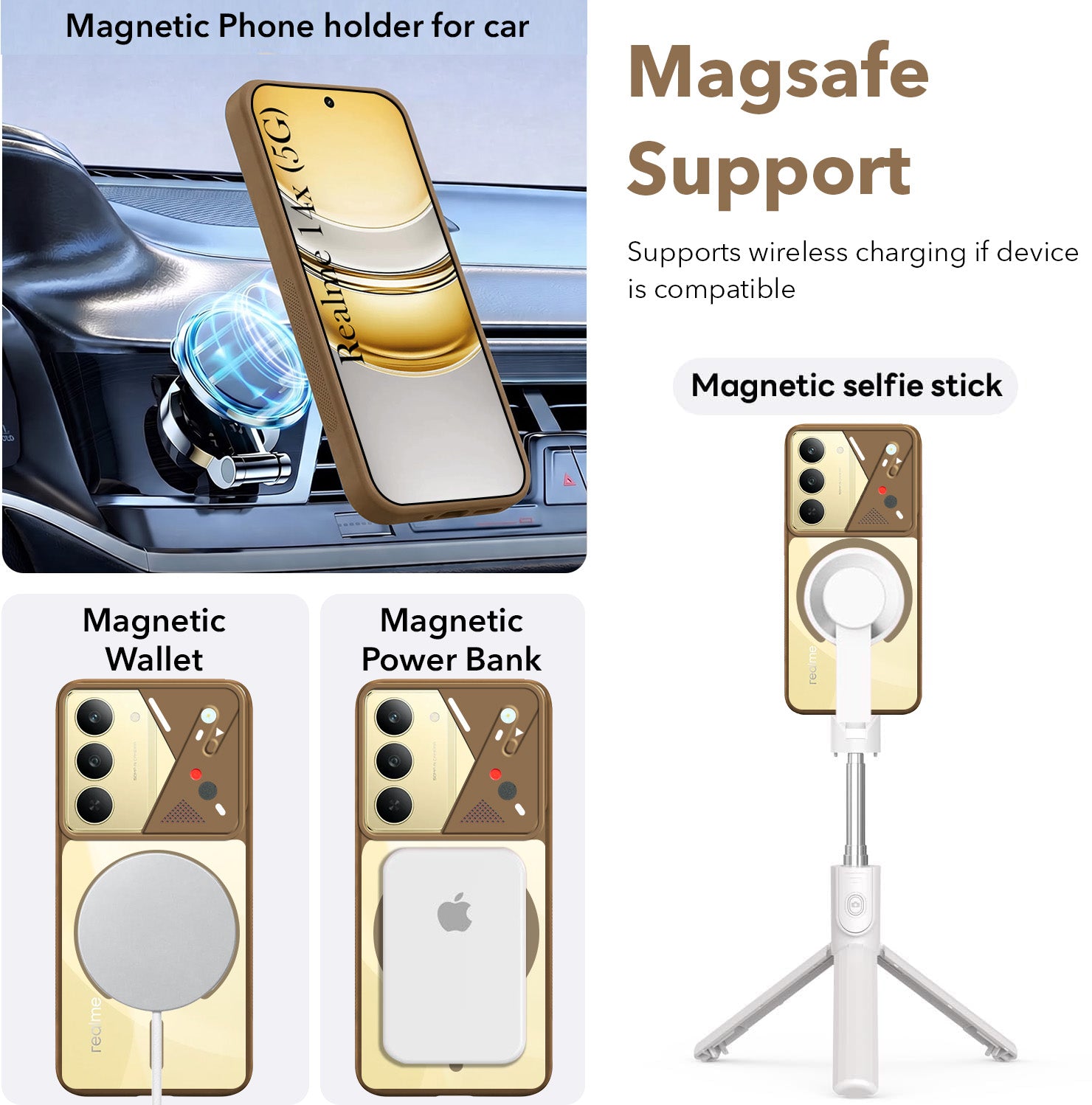 For Realme 14X Back Cover Case Lifetime Anti-Yellow Clear (Camera Protection | Side Grip | Wireless MagSafe Compatible)