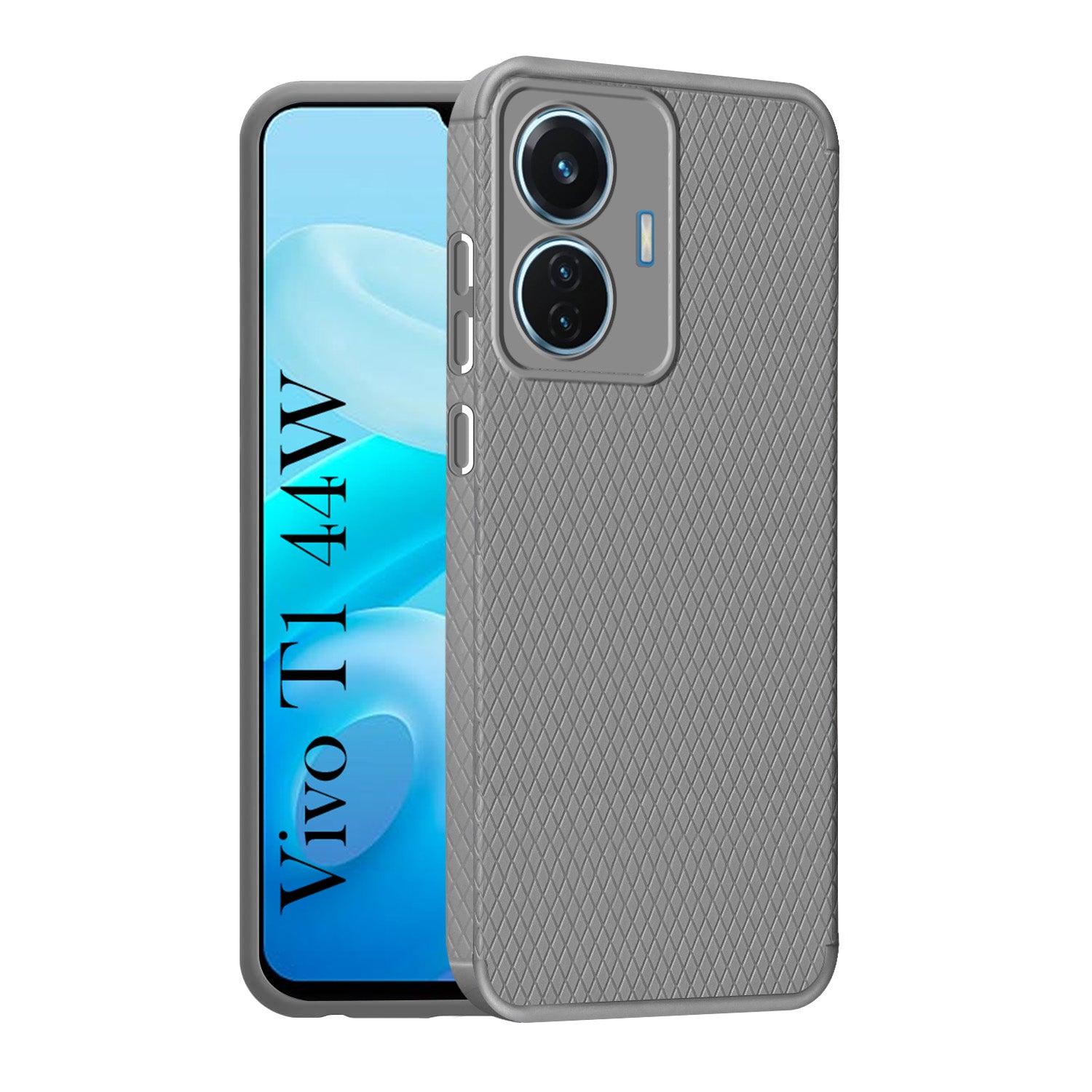 For Vivo T1 44W Back Cover Case (Liquid Silicone | Side Grip | Camera Protection)