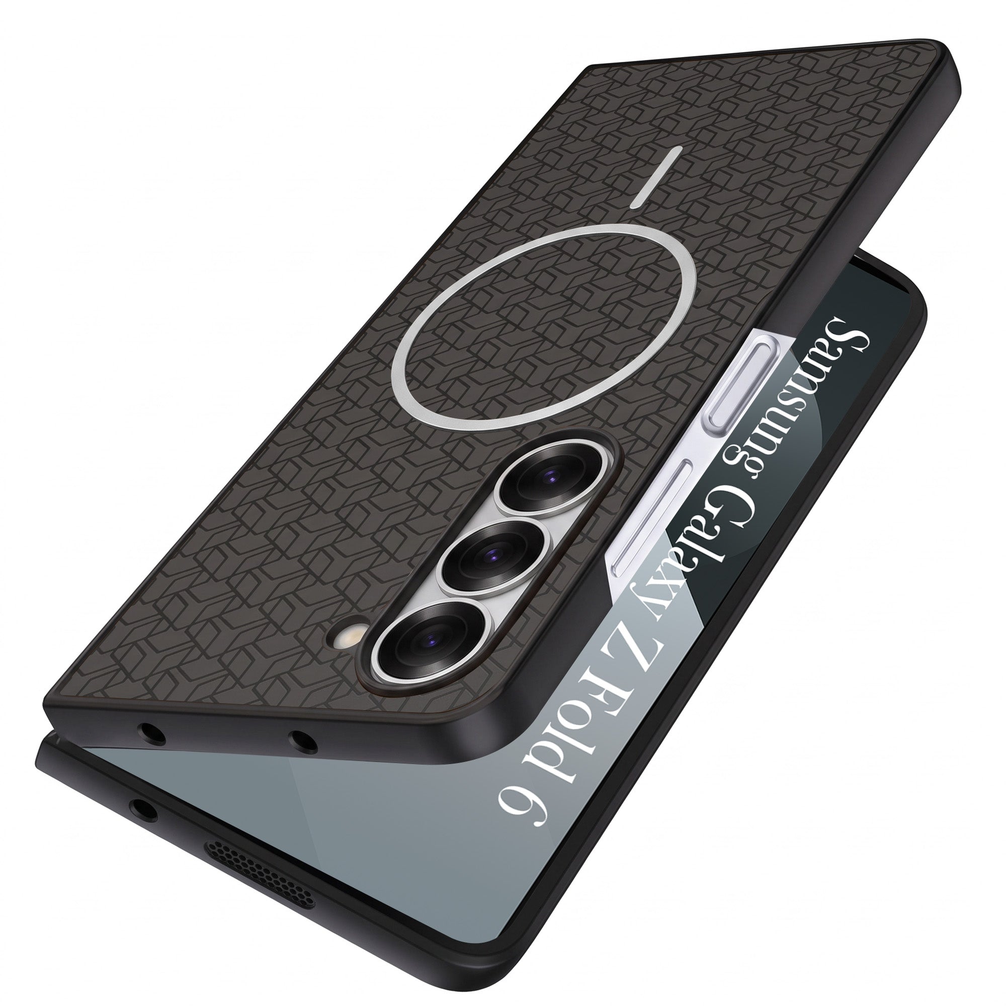 For Samsung Galaxy Z Fold 6 Back Cover Case Leather Finish (MagSafe Wireless Charging Compatible | Inside Microfiber Cloth)