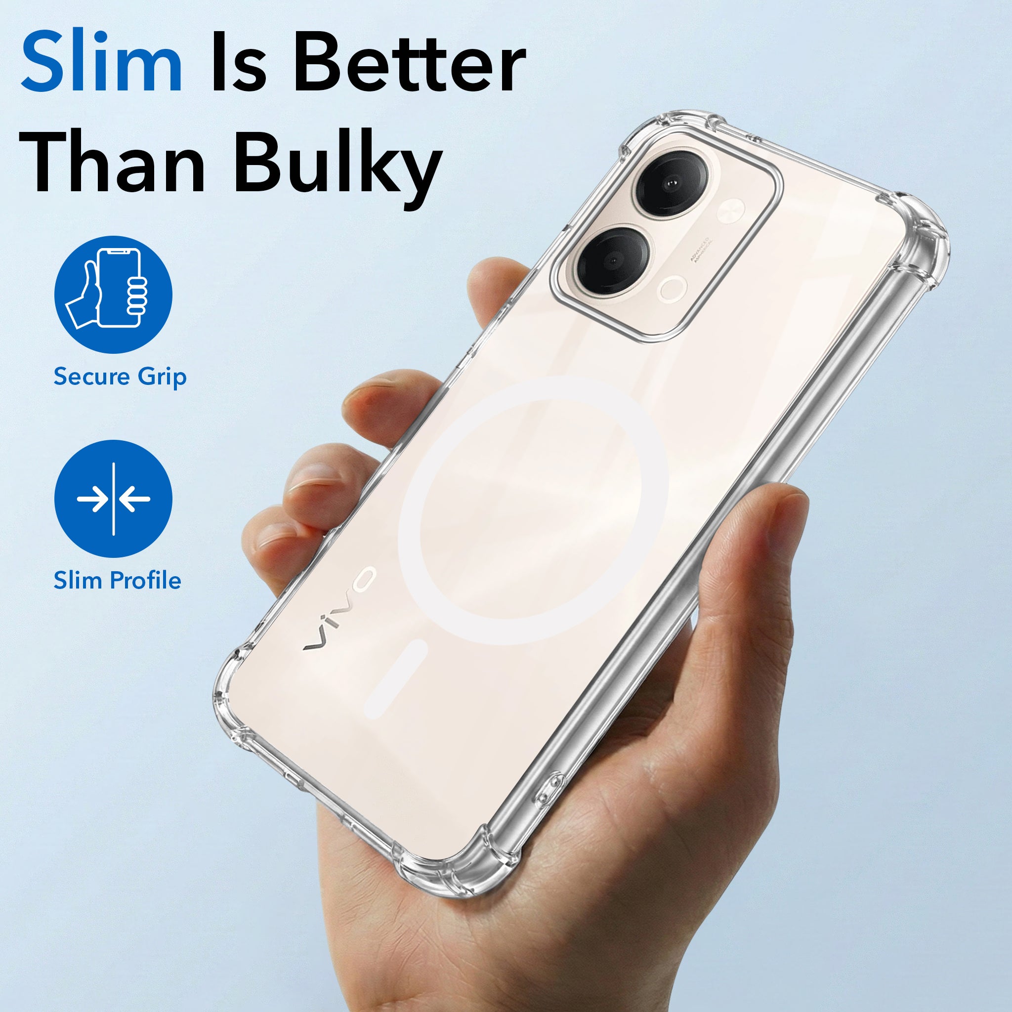 For Vivo Y11 | Vivo Y21 5G Back Cover Shockproof Crystal-Clear (Magsafe Wireless Support | Drop & Camera Protection | Hard Polycarbonate)