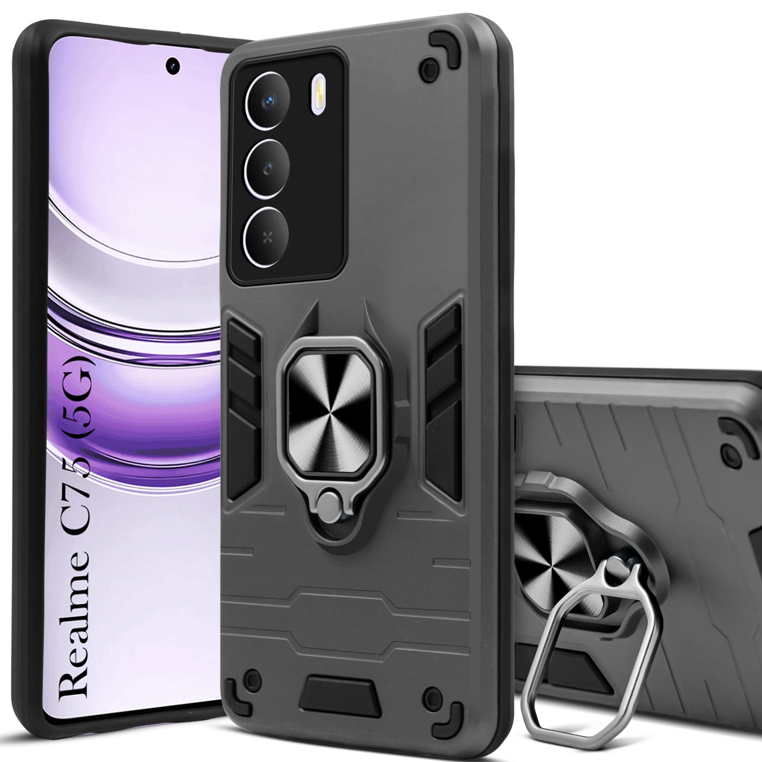 For Realme C75 5G Back Cover Case (Shockproof Polycarbonate Dual Layer Hybrid Armor)