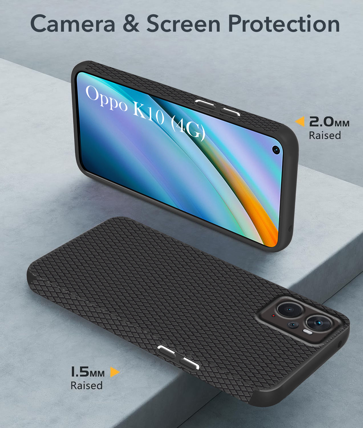 For Oppo K10 Back Cover Case (Liquid Silicone | Side Grip | Camera Protection)