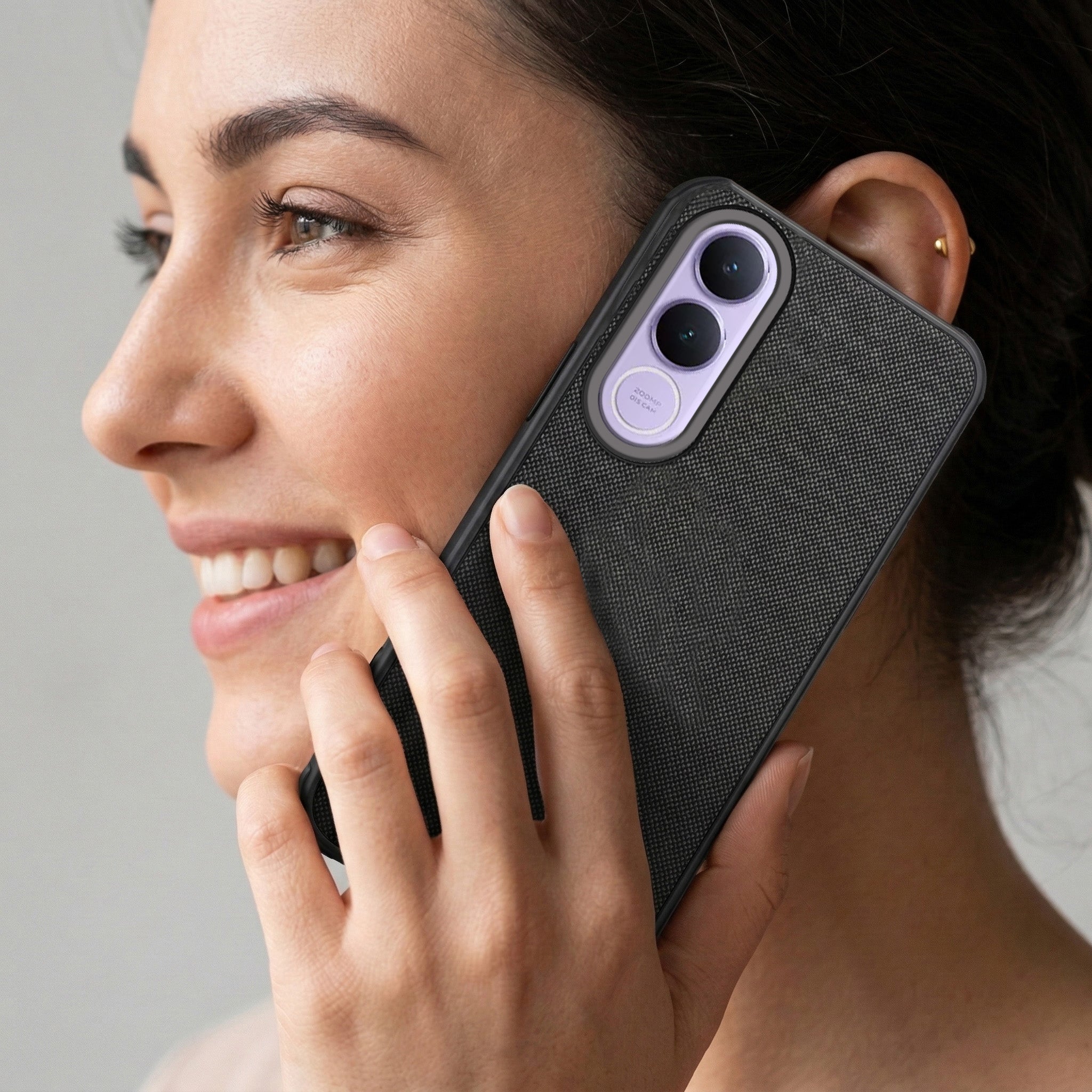 For Vivo V70 FE 5G Combo (Textured Grip Design | Micro-Fiber Cloth Inside | Oleophobic Coating Screen Glass)