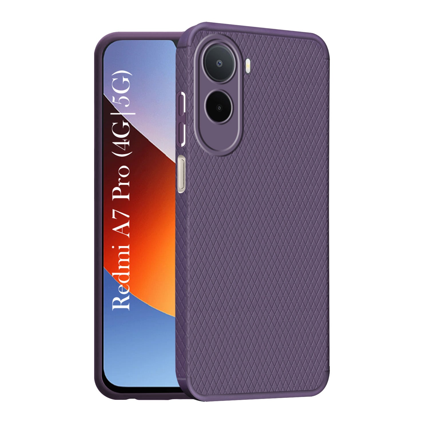 For Redmi A7 Pro 5G Back Cover Case Liquid Silicone (Camera Protection | Side Grip Texture | Soft and Flexible)