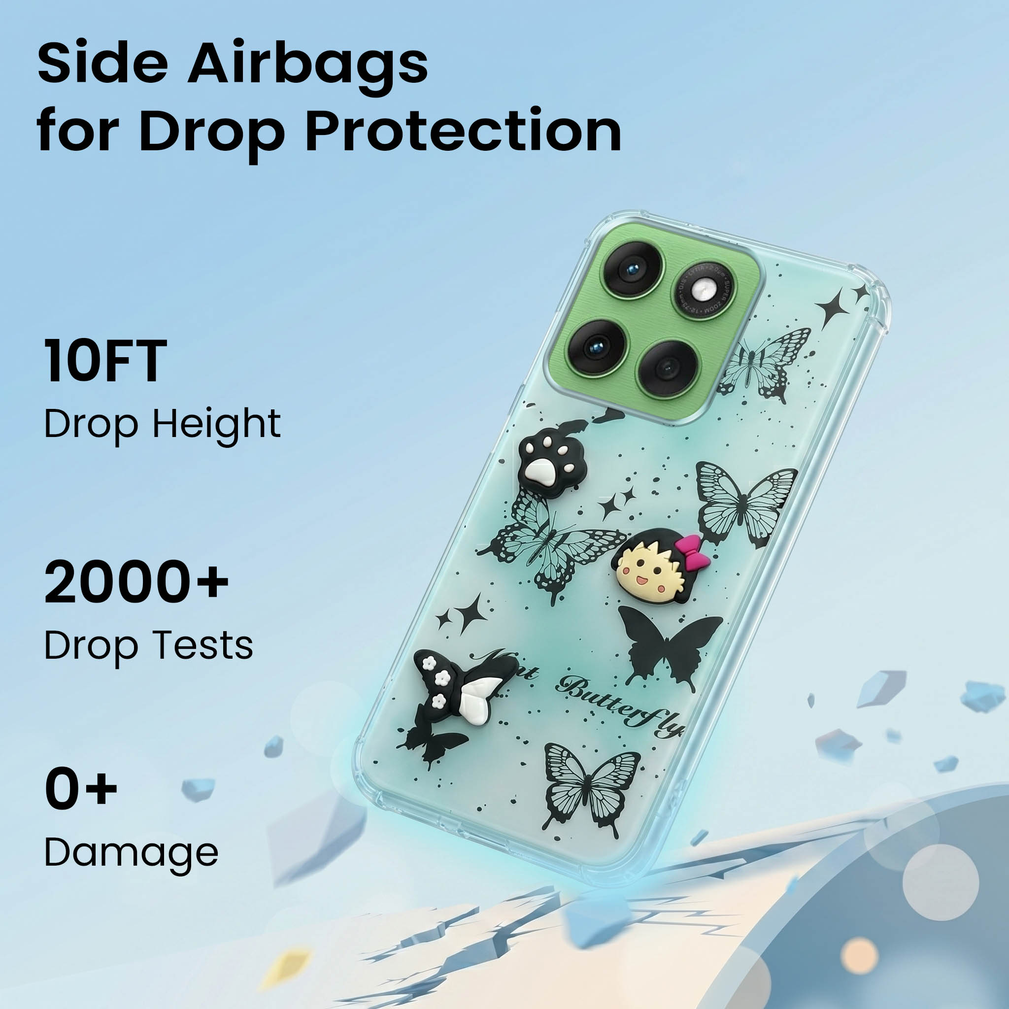 For Motorola Moto Edge 60 Back Cover Case (3D Cute Cartoons | Hard Back Side Soft | Matte Premium Finish | HD Printing)
